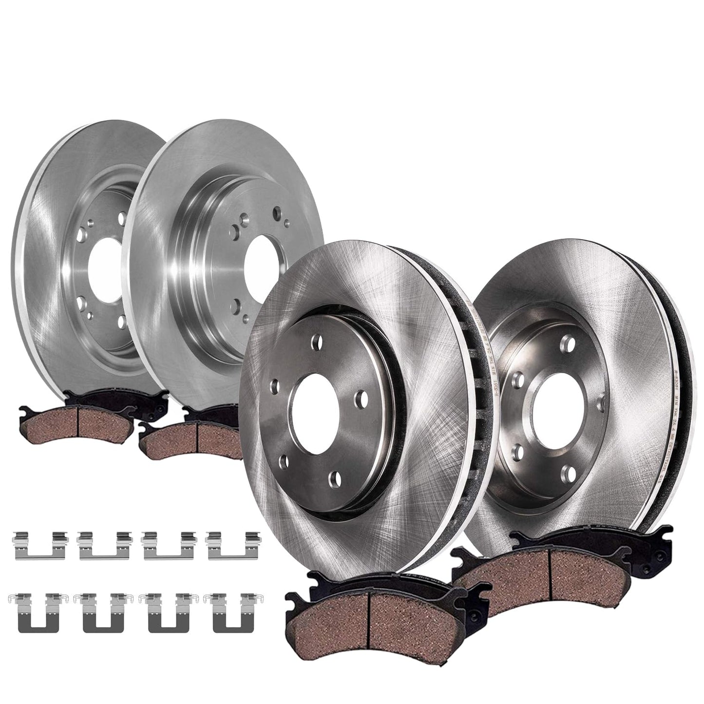 Detroit Axle - Brake Kit for 14-20 Nissan Rogue, 17-22 Rogue Sport, Front and Rear Disc Brake Rotors Ceramic Brake Pads 2018 2019 Replacement