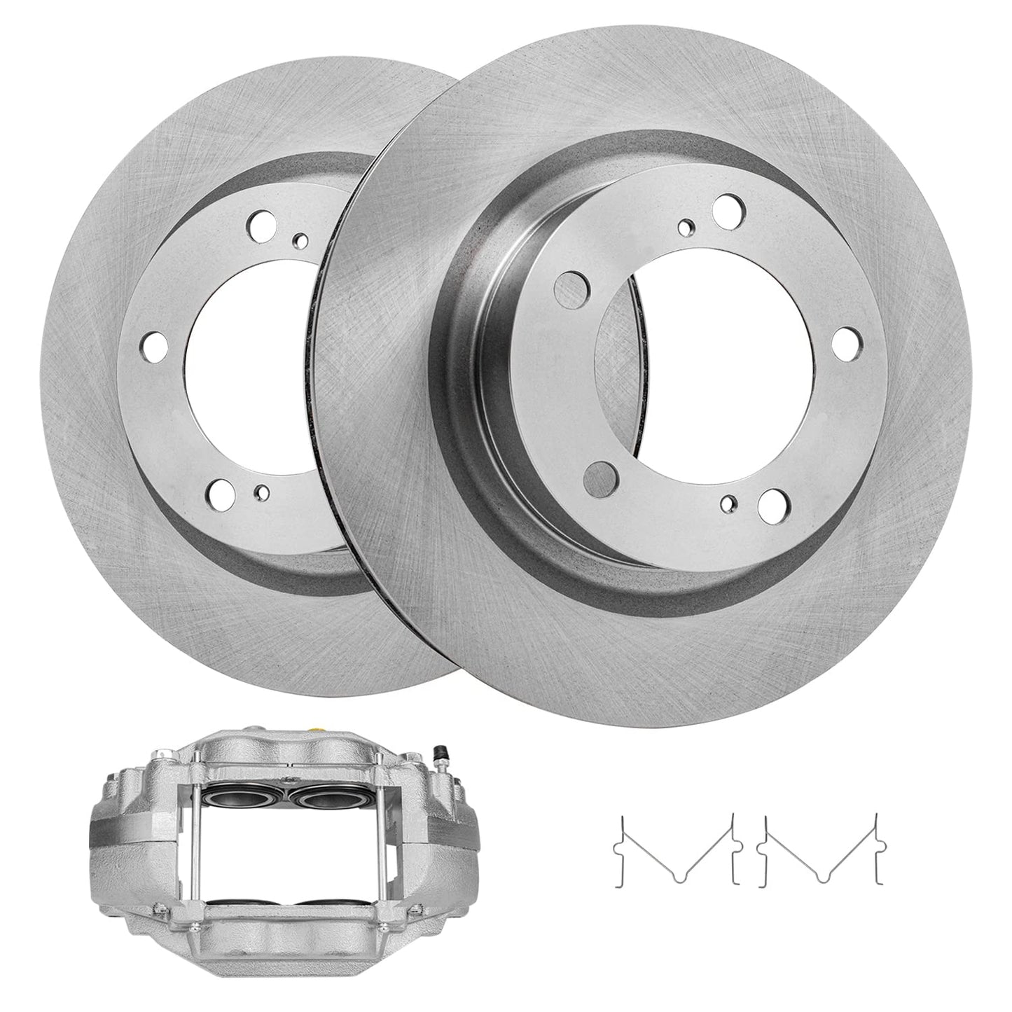 Detroit Axle - Front Brake Kit for 2003-2010 Honda Accord Disc Brake Rotors Ceramic Brakes Pads w/Hardware 2004 2005 2006 2007 2008 2009 Replacement [11.10 inch Rotors]