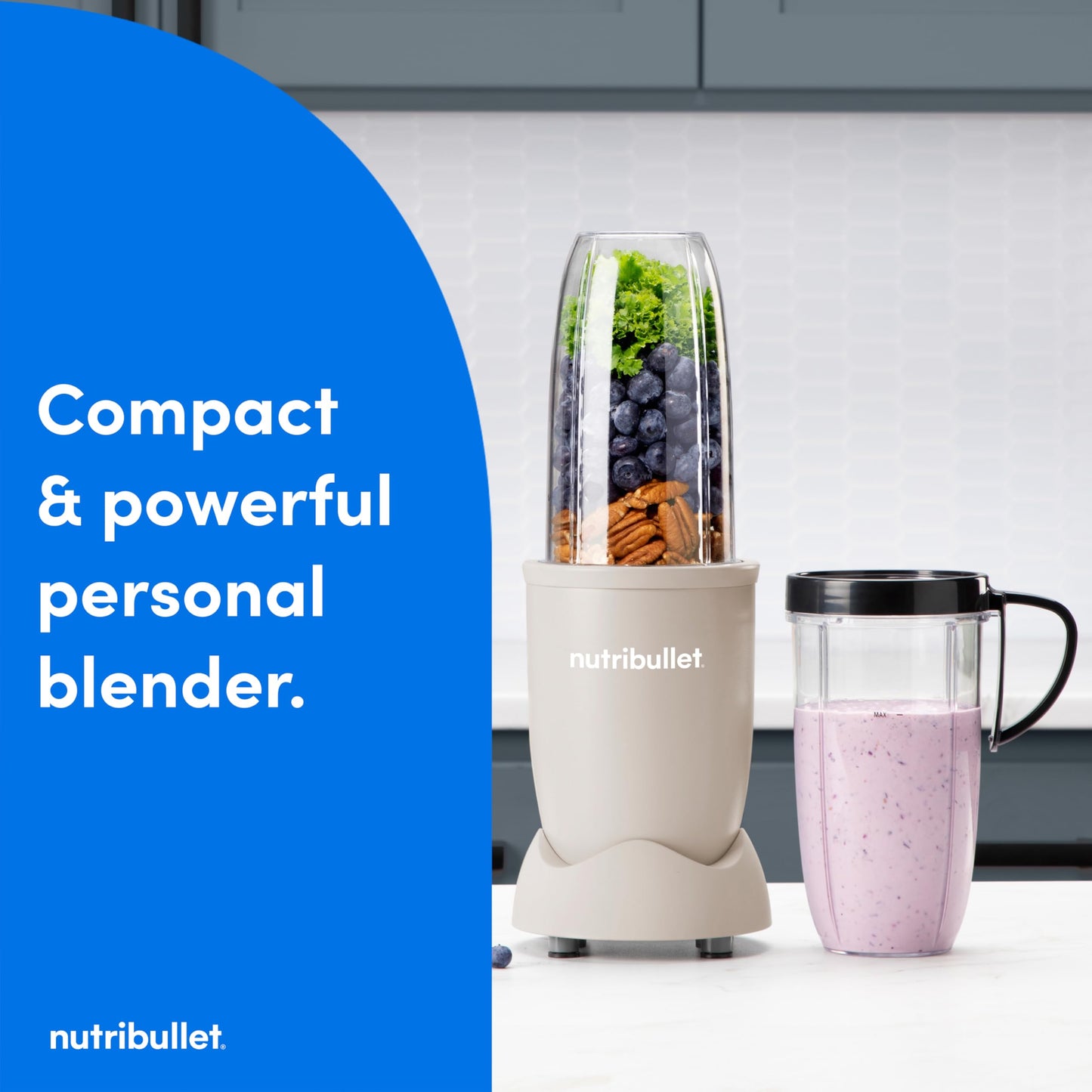 Nutribullet Personal Blender, Shakes, Smoothies, Food Prep, and Frozen Blending, 24 Ounces, 600 Watt, Dark Gray, NBR-0601WM