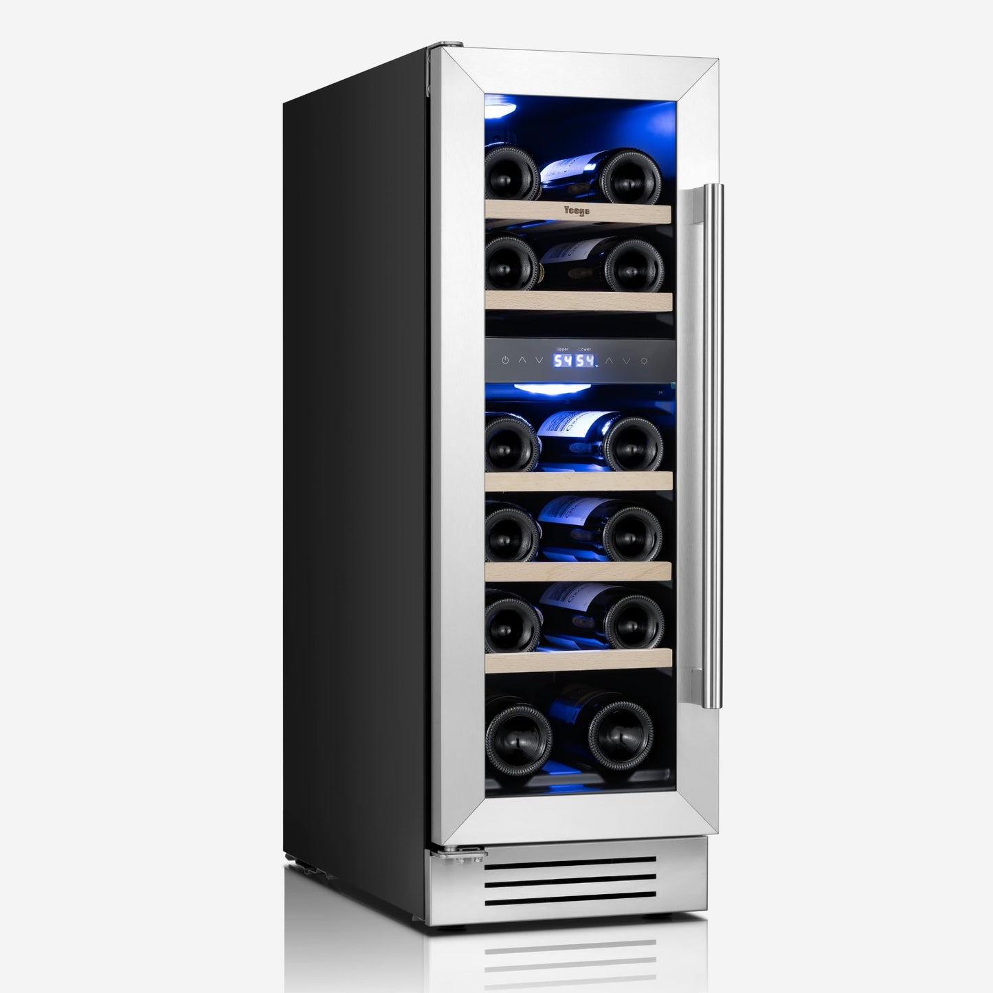Yeego 24'' Wine Cooler Refrigerator - 52 Bottles Wine Fridge, 40-65°F Dual Zone Wine Refrigerator With Glass Door, Built-In/Freestanding/Under Counter, Adjustable Shelves Fridge for Home Bar Office