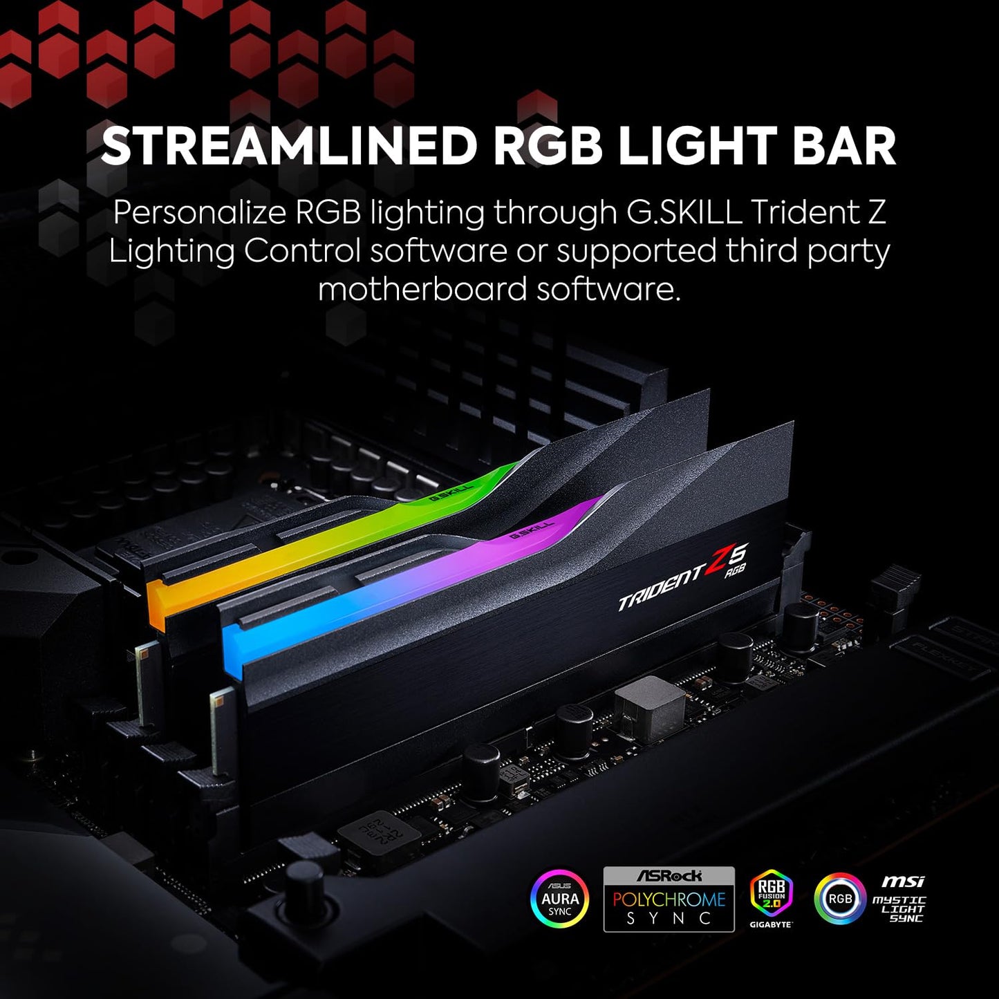 G.SKILL Trident Z5 RGB Series DDR5 RAM (Intel XMP 3.0 & AMD Expo) 32GB (2x16GB) 6000MT/s CL36-36-36-96 1.35V Desktop Computer Memory U-DIMM - Matte Black (F5-6000J3636F16GA2-TZ5RK)