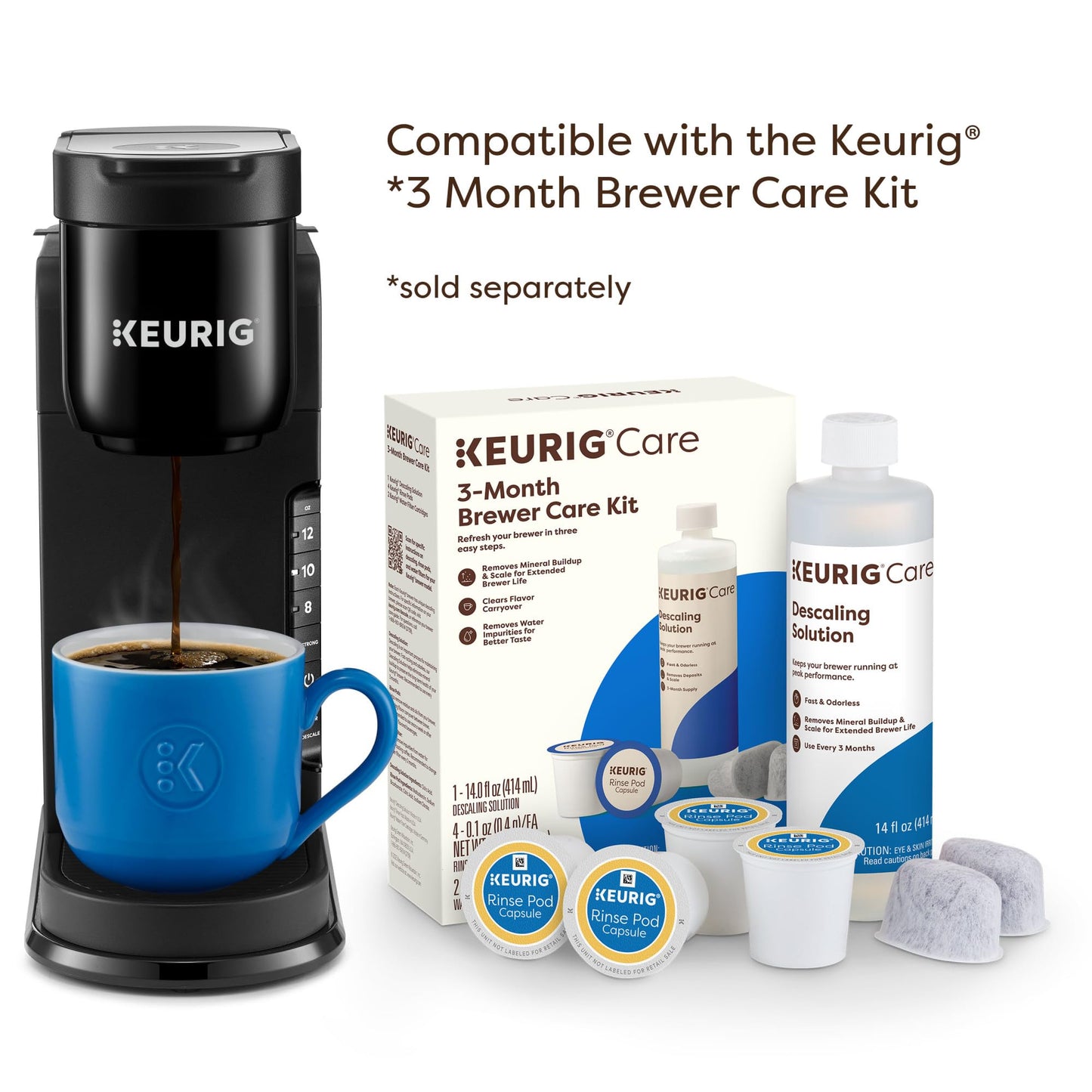 Keurig K-Express Single Serve K-Cup Pod Coffee Maker, 3 Brew Sizes, Strong Button Feature, 42oz Removable Reservoir, Mint