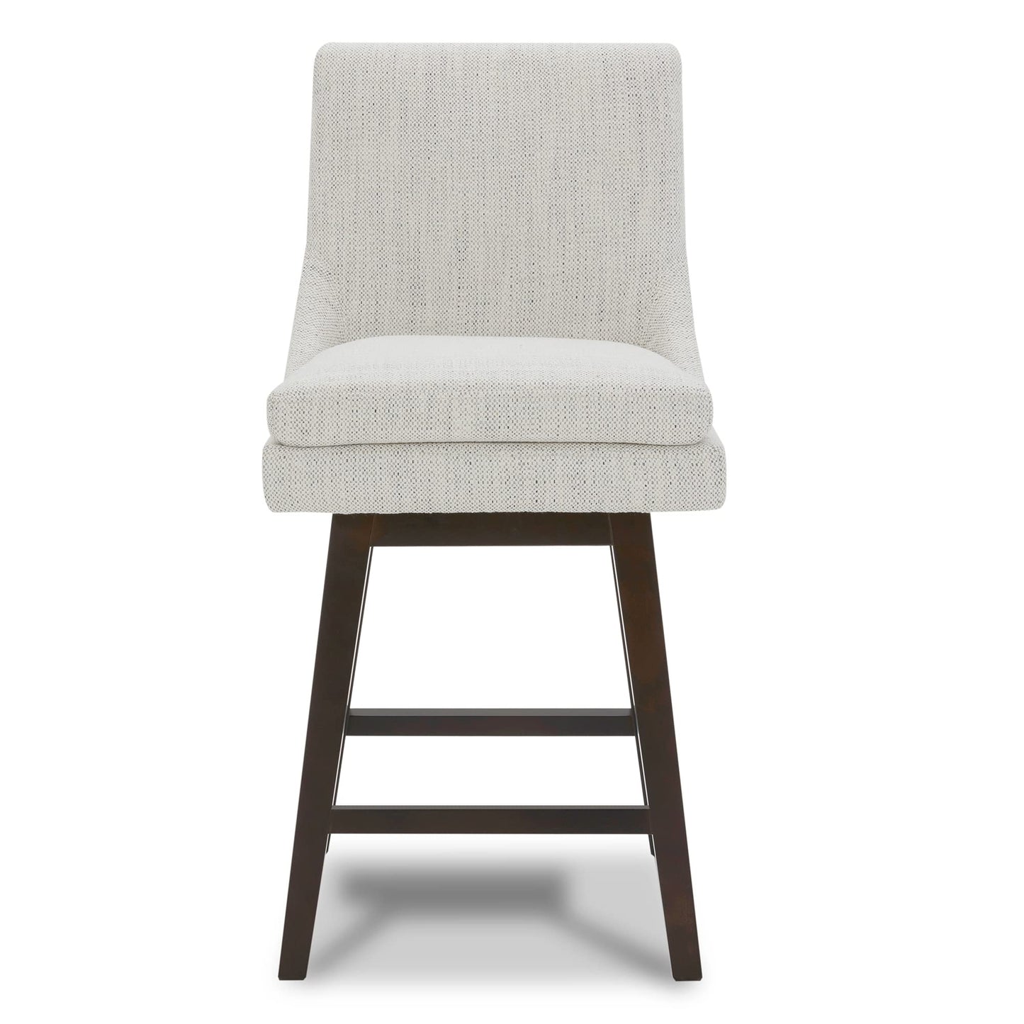 CHITA Bar Height Swivel Barstool with Back Set of 2, FSC Certified Upholstered Bar Stool, 30.7" H Seat Height, Fabric in Ivory