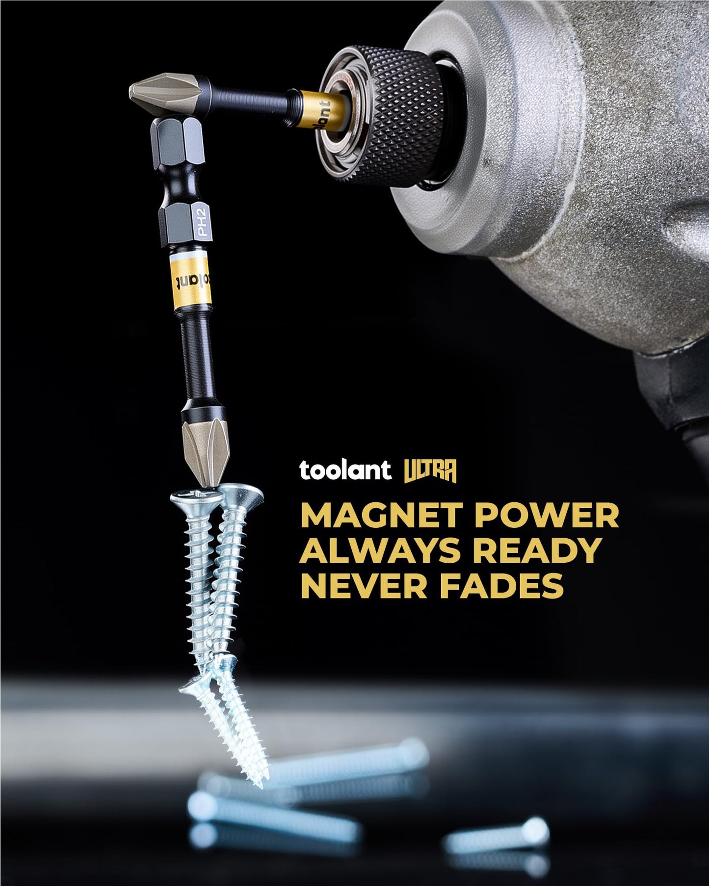 toolant Phillips Impact Screwdriver Bit Set 6 Inch PH2, 2 Pack Magnetic Anti Slip CNC Machined Tips Impact Steel X2 Driver Bit Set for Impact Driver