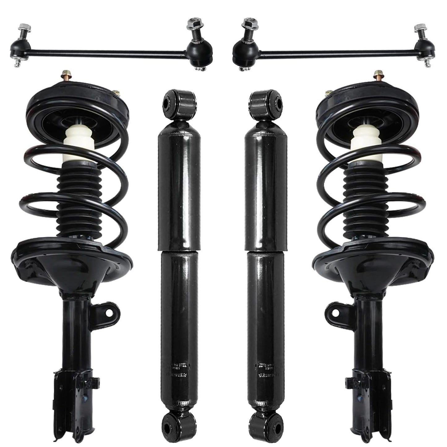 Detroit Axle - 6pc Struts Shocks Kit for 2014-2018 Chevy Silverado 1500 GMC Sierra 1500, 2 Front Struts w/Coil Springs 2 Sway Bars 2 Rear Shock Absorbers 2015 2016 2017 Replacement Suspension