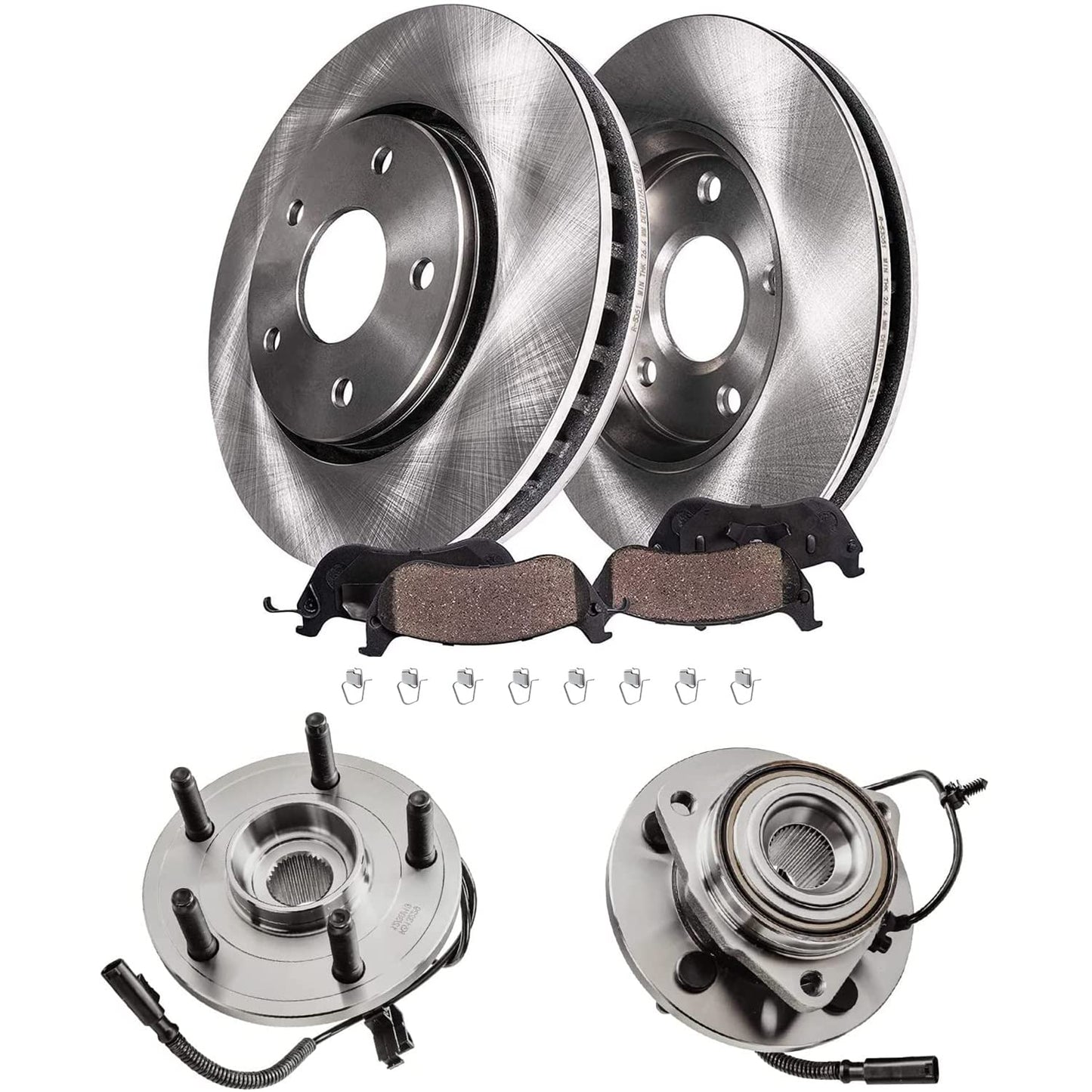 Detroit Axle - Kit de freno trasero para Dodge Grand Caravan Journey Chrysler Town & Country Frenos de repuesto Rotores y pastillas de freno de cerámica: Rotor de 12.91 pulgadas
