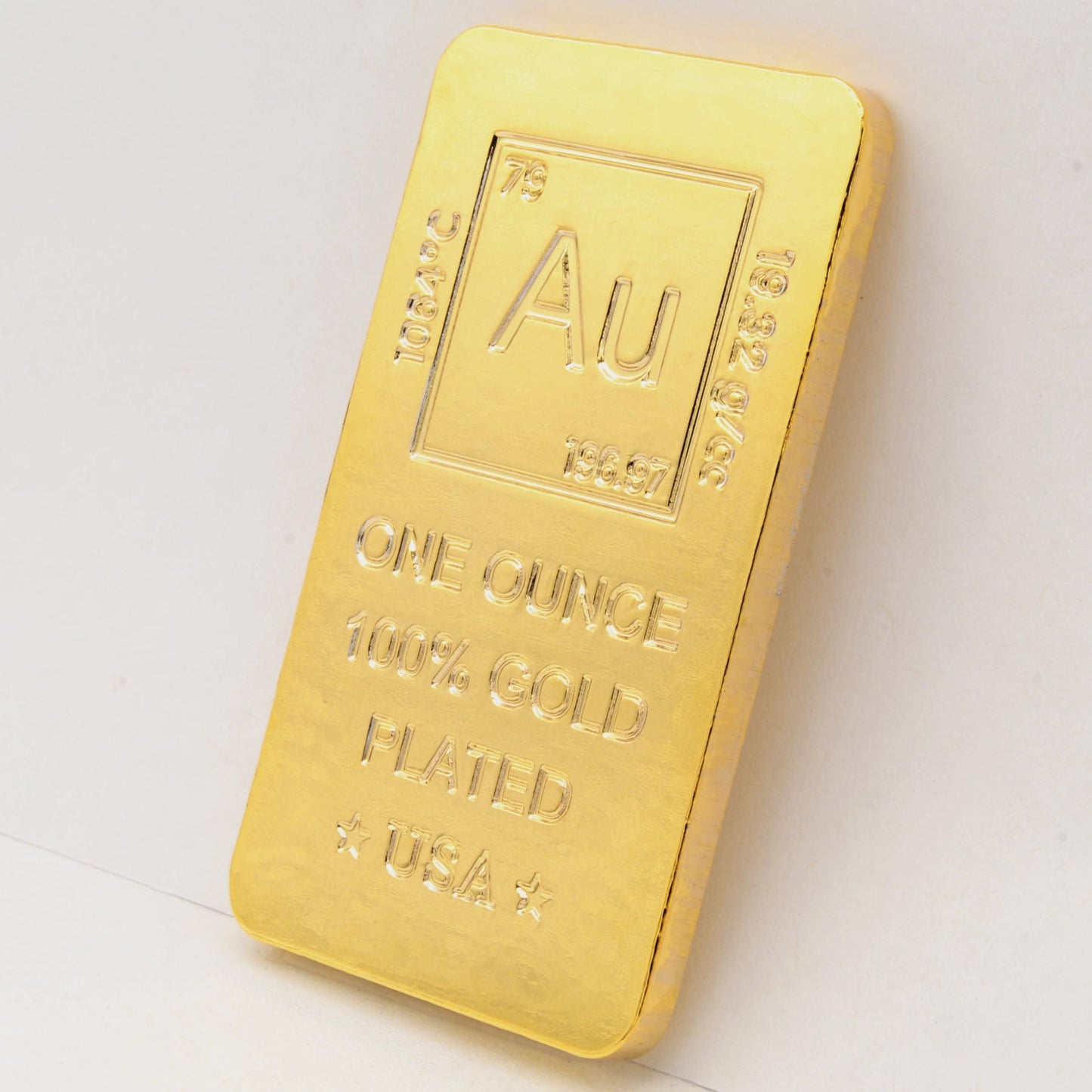 1 oz Silver Plated Bar (Flat Style) .999 Pure Paperweight - Element Design with Certificate of Authenticity