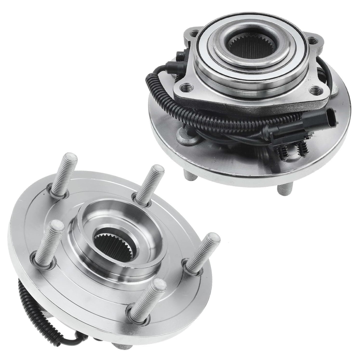 Detroit Axle - Pair 2WD Front Wheel Bearing Hub Assembly for 99-06 Chevy Silverado Sierra 1500, 00-06 Suburban 1500 Tahoe Yukon GMC Yukon XL 1500, 02-06 Cadillac Escalade 6 Lugs [with ABS]