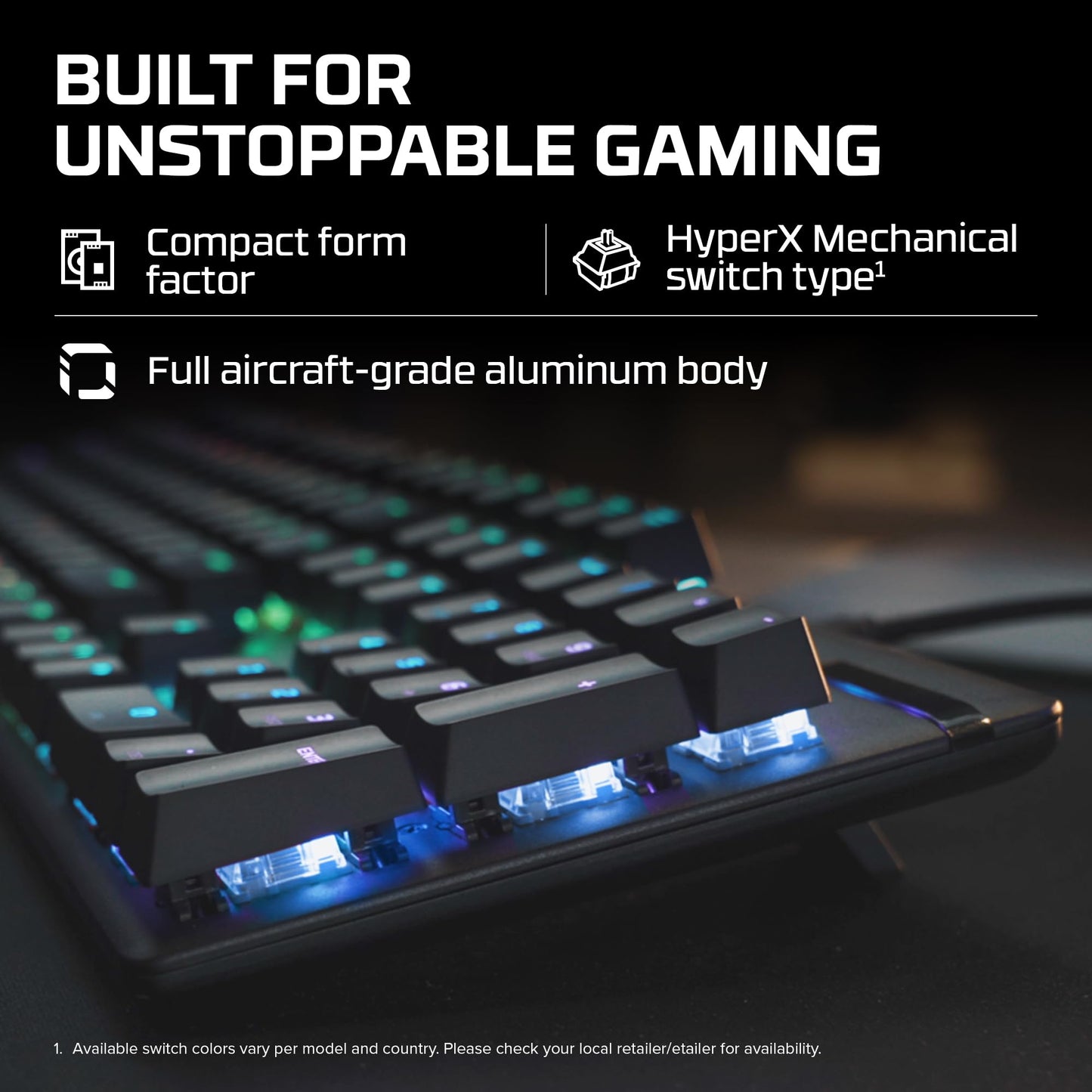 HyperX Alloy Origins 65 - Mechanical Gaming Keyboard – Compact 65% Form Factor - Linear Red Switch - Double Shot PBT Keycaps - RGB LED Backlit - NGENUITY Software Compatible,Black