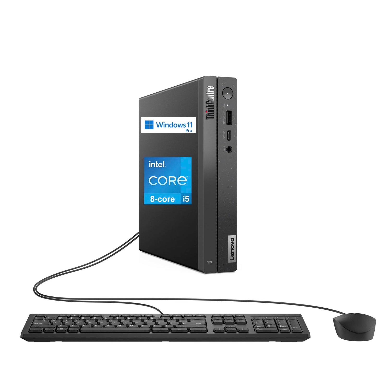 Lenovo ThinkCentre neo 50q Gen 4 Mini Desktop Computer, 8-core Intel Core i5-13420H, 16GB RAM, 512GB SSD, Display Port + HDMI, WiFi 6, RJ-45, USB-C, Wired Keyboard & Mouse, Windows 11 Pro