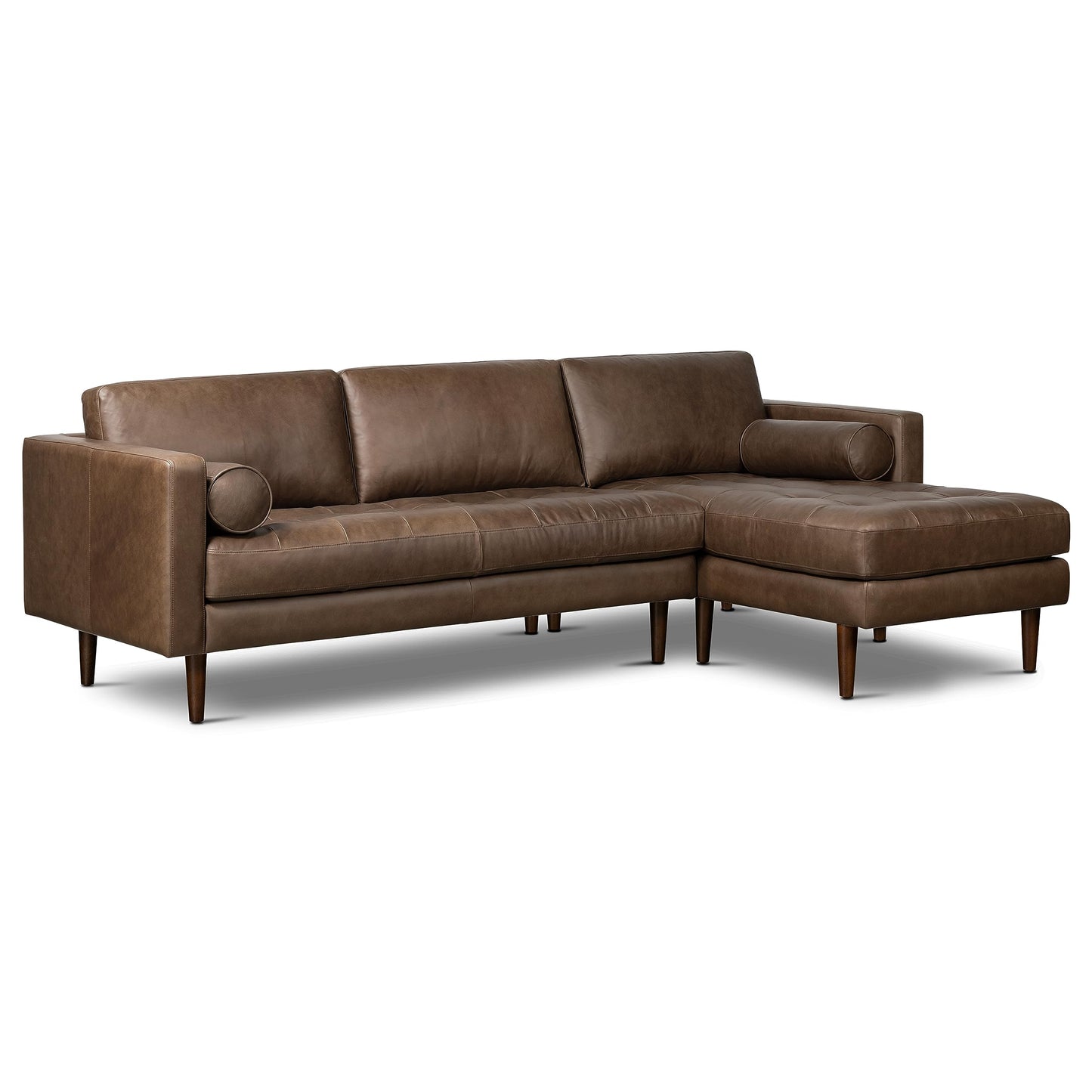 POLY & BARK Napa 82" Leather Pull‑Out Sleeper Sofa – Full‑Grain Italian Leather Upholstery,Tri‑Layer Mattress & Storage Console –Sophisticated Multi‑Functional Sofa Bed for Living Rooms & Guest Spaces