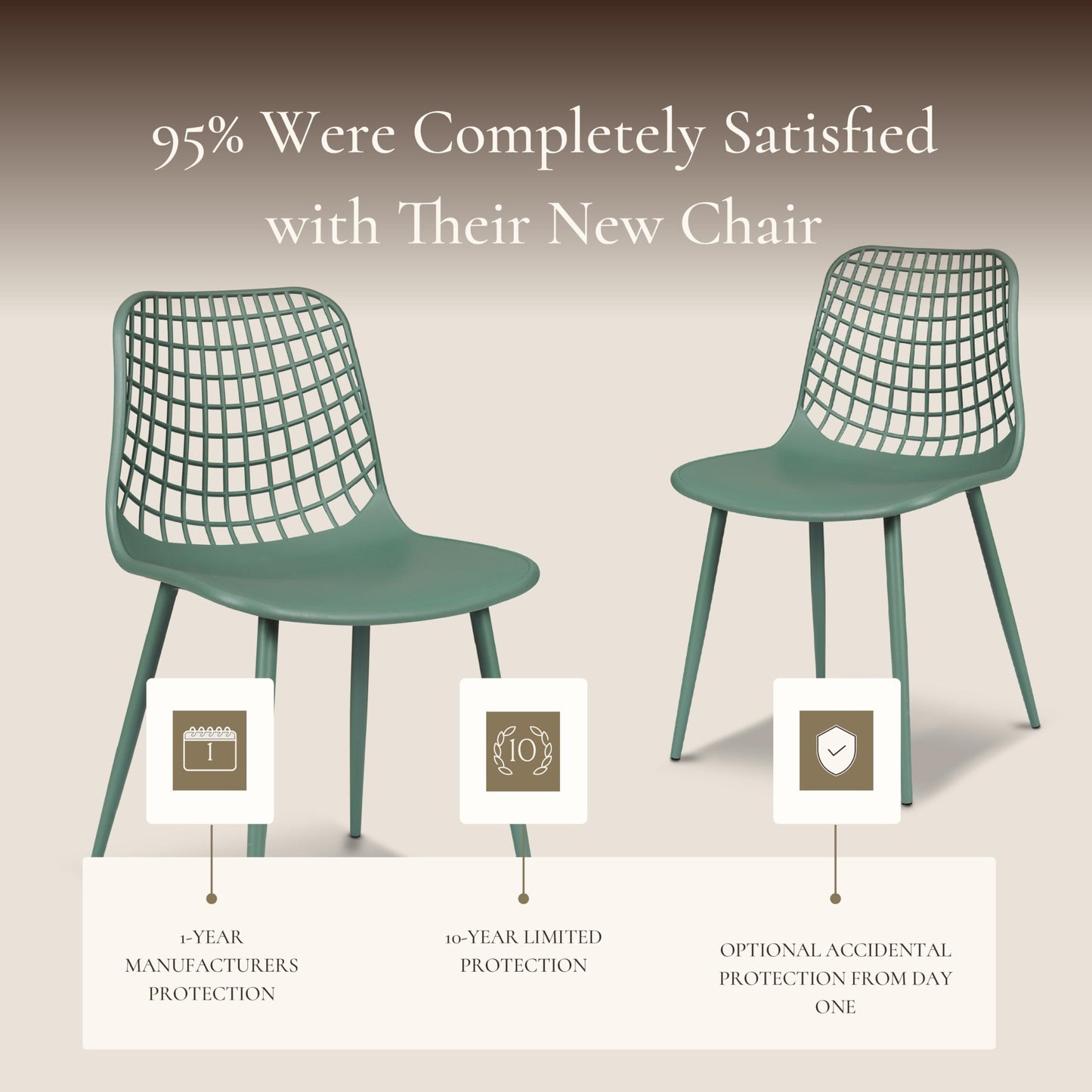 POLY & BARK Isla Modern Dining Chairs Set of 4 – Mid Century Modern Plastic Dining Chair with Metal Legs – Kitchen & Dining Room Chairs – Indoor/Outdoor – White