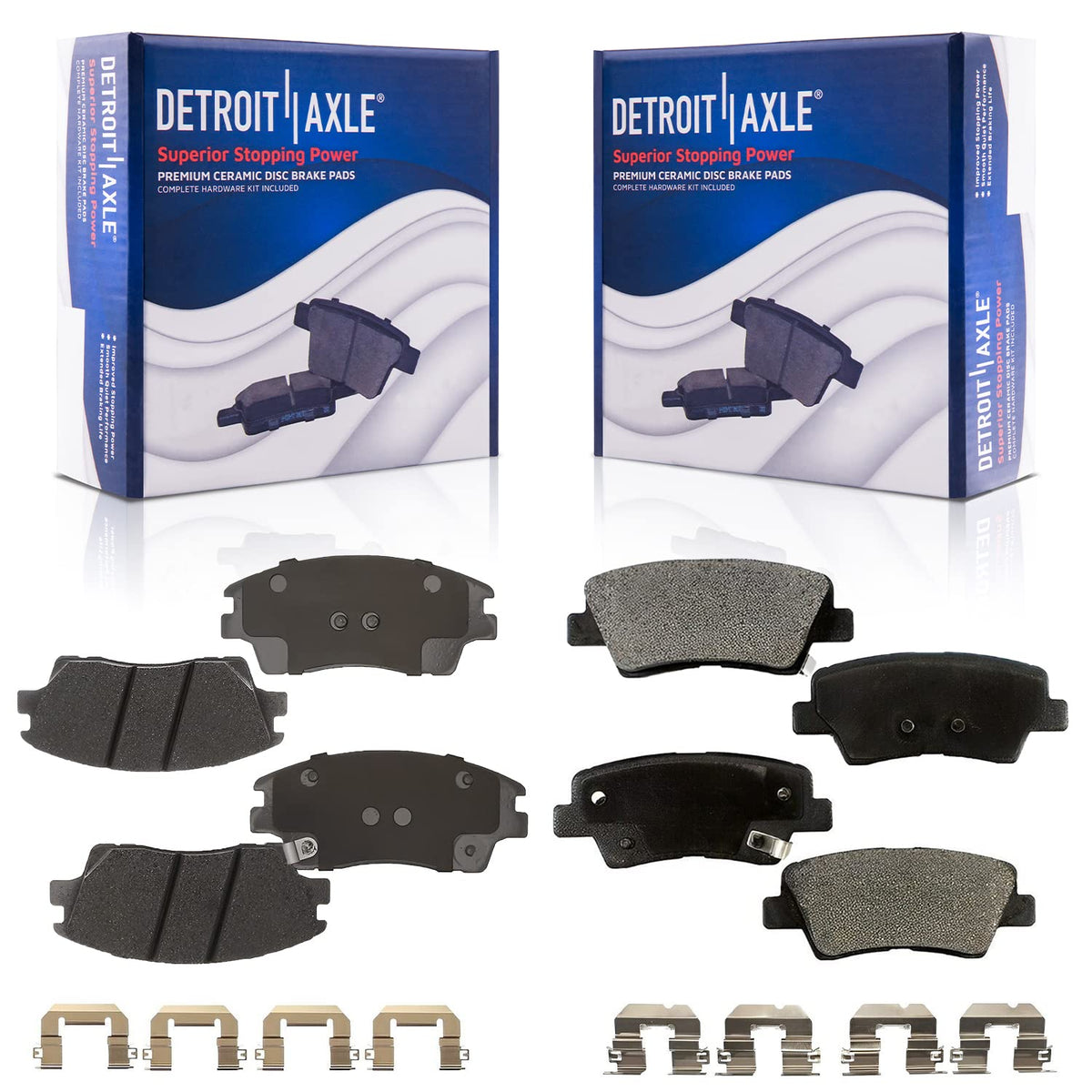 Detroit Axle - Rear Brake Rotors Pads for 2019-2026 Chevy Silverado 1500