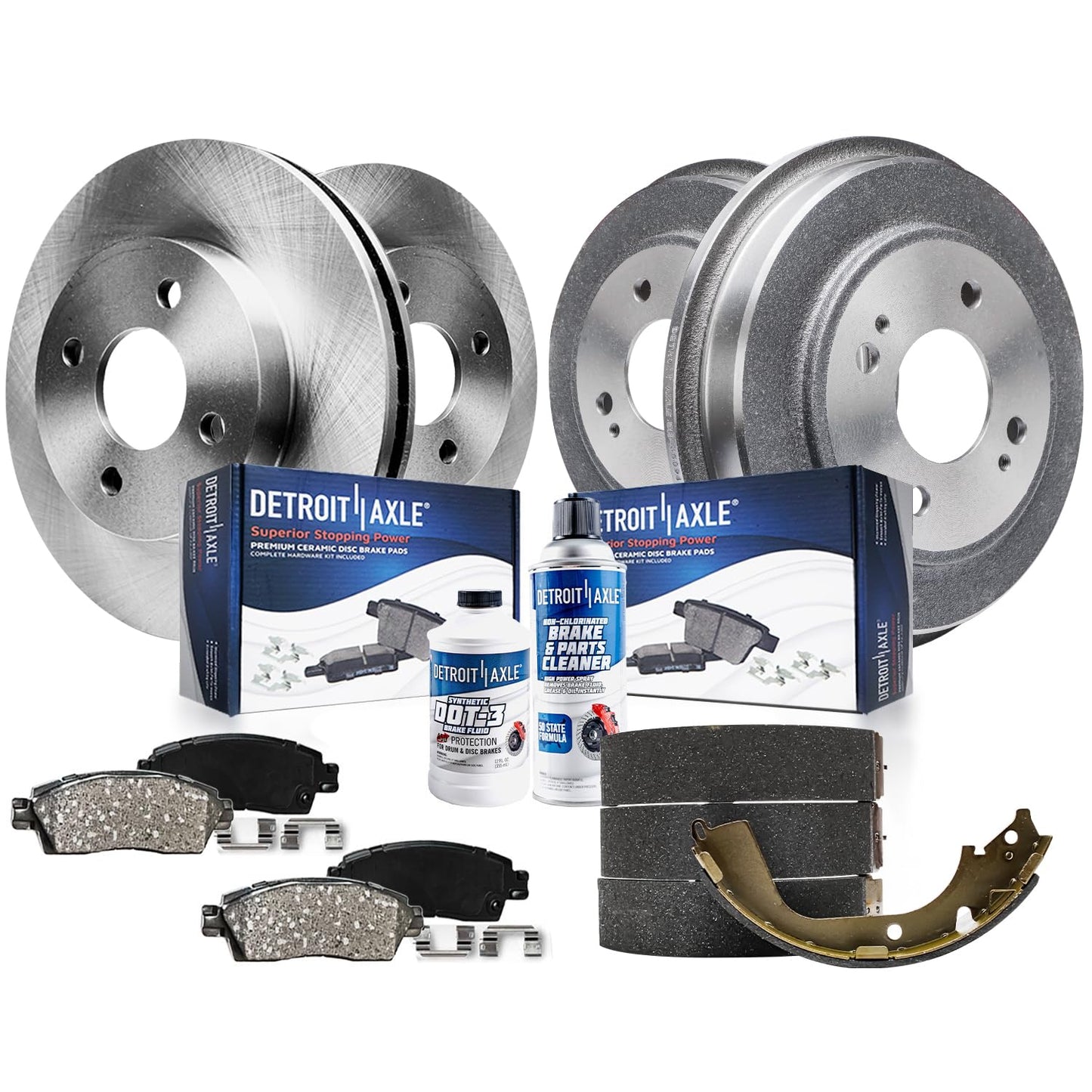 Detroit Axle - Brake Kit for Subaru Impreza Forester Legacy Outback 11.54'' inch Front & 11.26" inch Rear Disc Brake Rotors Ceramic Brake Pads Front and Rear Replacement, Brakes and Rotors