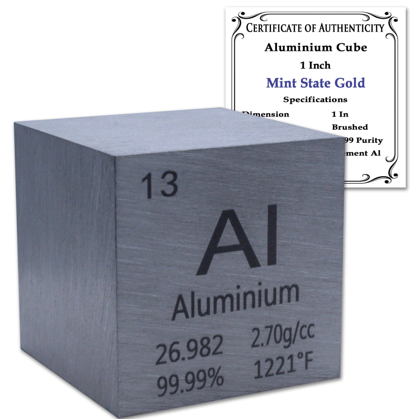 99.95% Pure 1" Inch Copper Cube - Element Design with Certificate of Authenticity