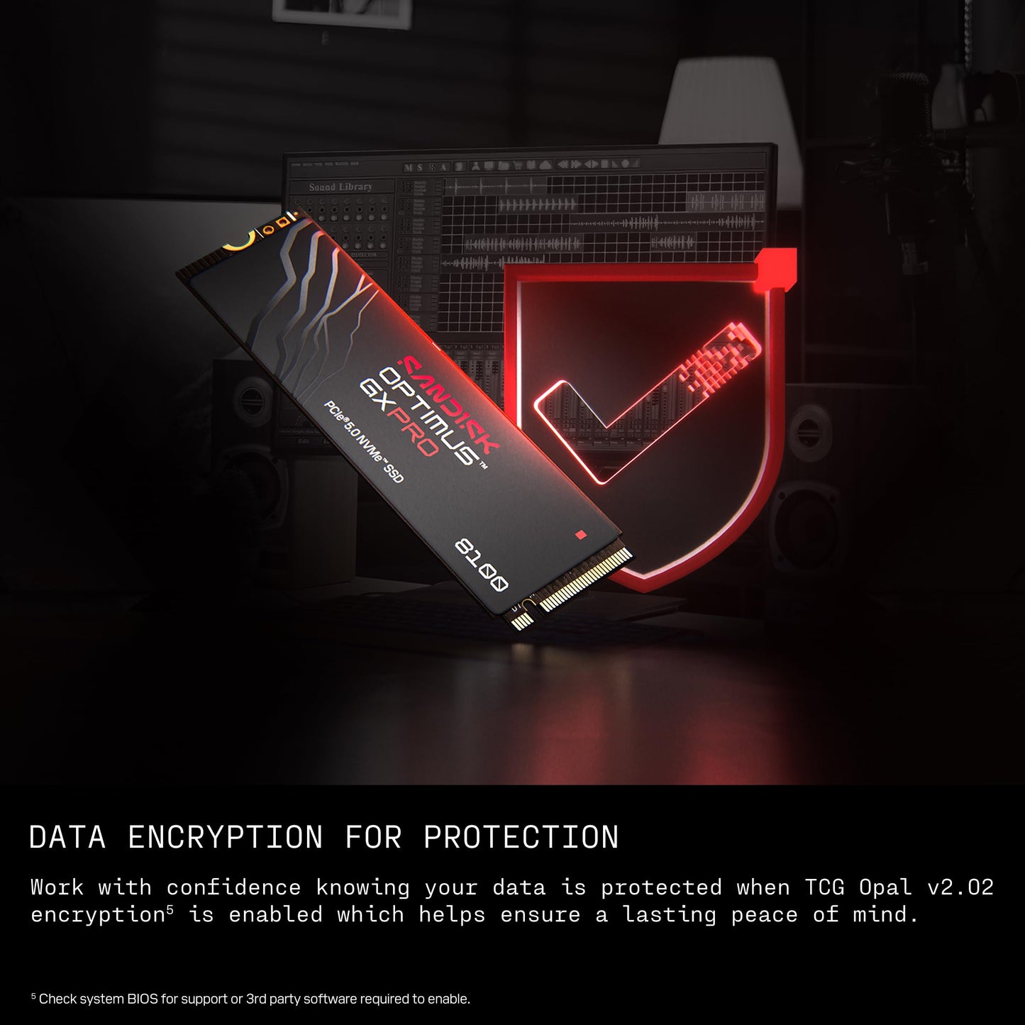 SANDISK 2TB Optimus GX PRO 8100 PCIe 5.0 NVMe SSD - M.2 2280, Up to 14,900 MB/s Read Speed, Lightning-Fast Performance - SDSP82200TAN