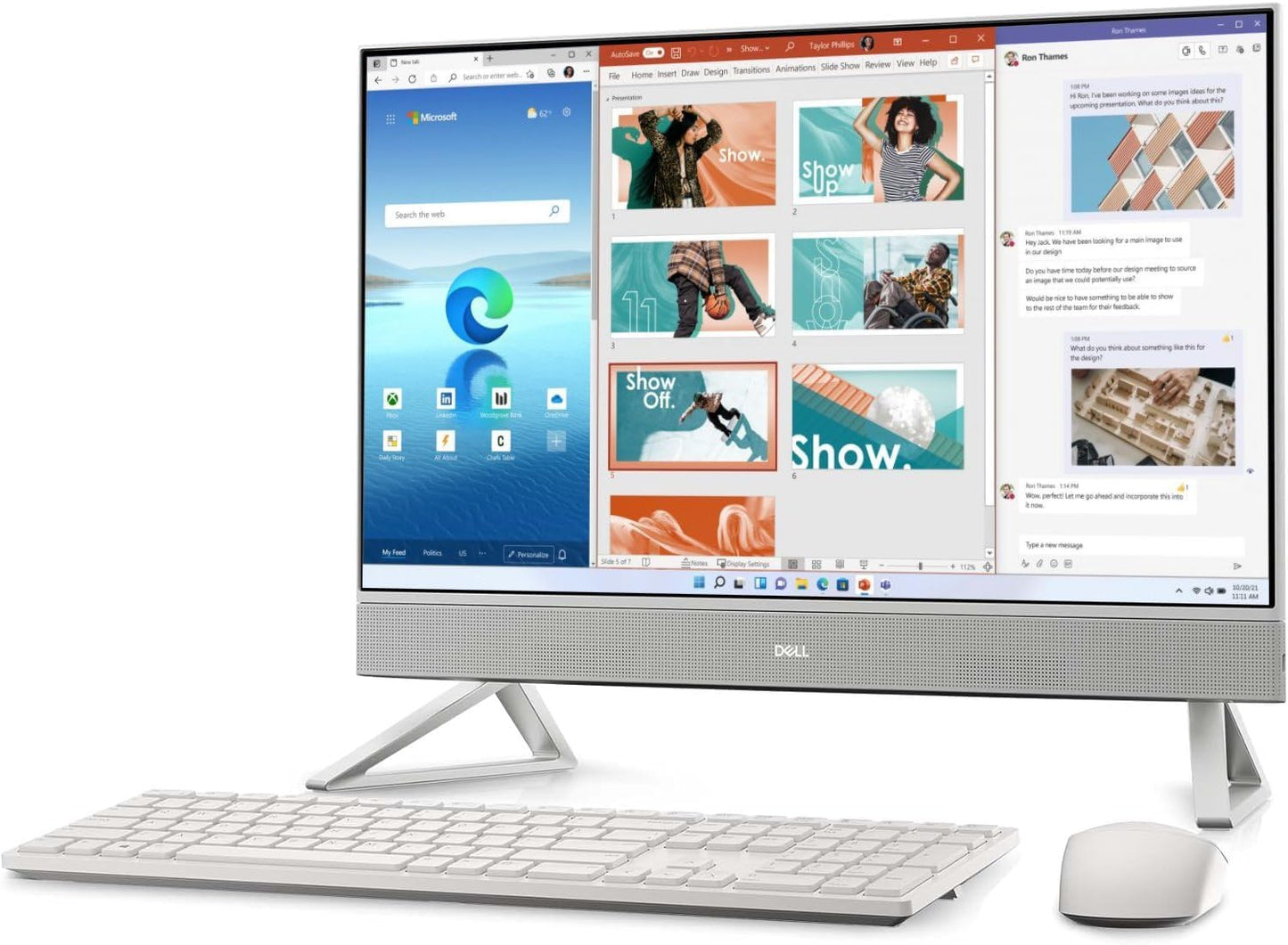 Dell All-in-One 24" FHD (1920 x 1080) Touchscreen Desktop, Intel Core 7 150U 10 Cores, 16GB RAM, 512GB SSD, Keyboard & Mouse, Wi-Fi 6, Bluetooth 5.3, Windows 11 Pro