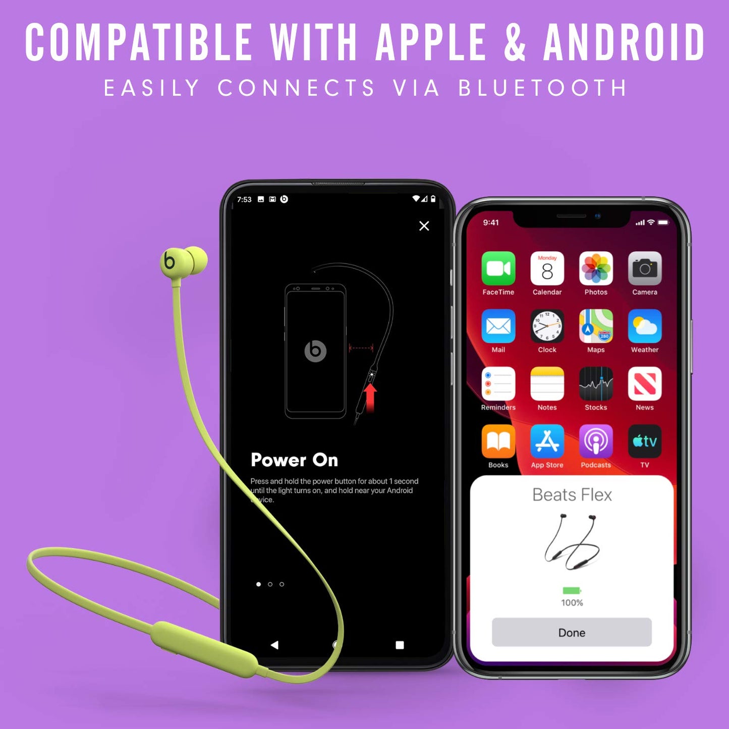 Beats Flex Wireless Earbuds - Apple W1 Headphone Chip, Magnetic Earphones, Class 1 Bluetooth, 12 Hours of Listening Time, Built-in Microphone - Black