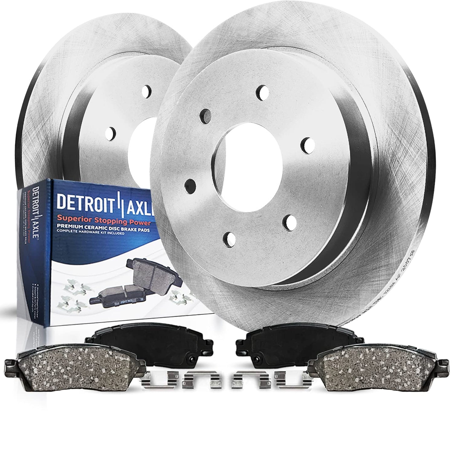 Detroit Axle - Front Brake Kit for Chevrolet GMC Silverado Suburban Sierra Savana Yukon XL 1500 Tahoe Cadillac Escalade Disc Brake Rotors Ceramic Brakes Pads Replacement : 12" inch Rotor