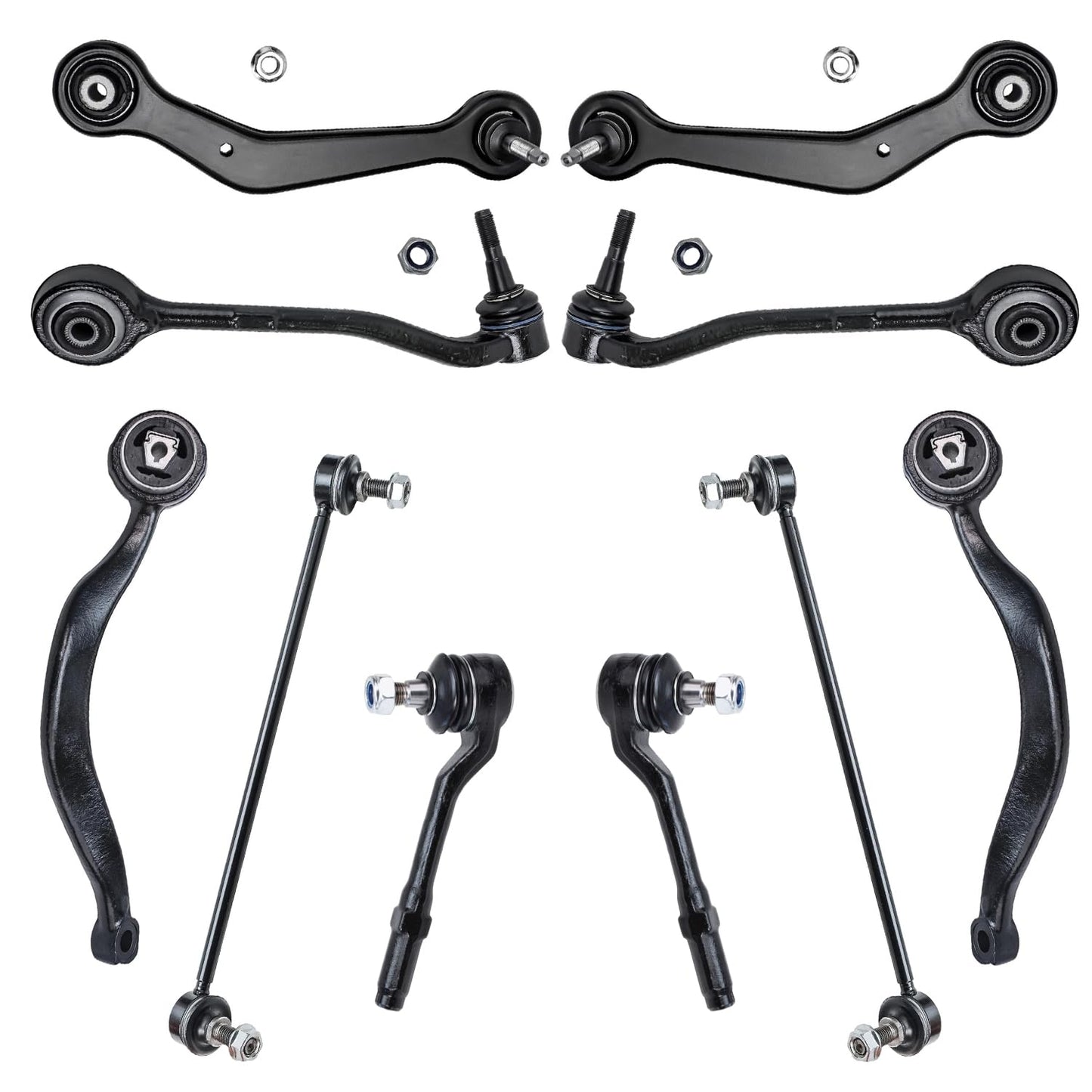 Detroit Axle - 12pc Front End Kit for 07-13 Chevy Silverado 1500 GMC Sierra | Suburban Yukon XL 1500 Tahoe Escalade ESV EXT, 2 Upper Control Arms 2 Sway Bars 4 Tie Rods 2 Lower Ball Joints 2 Boots