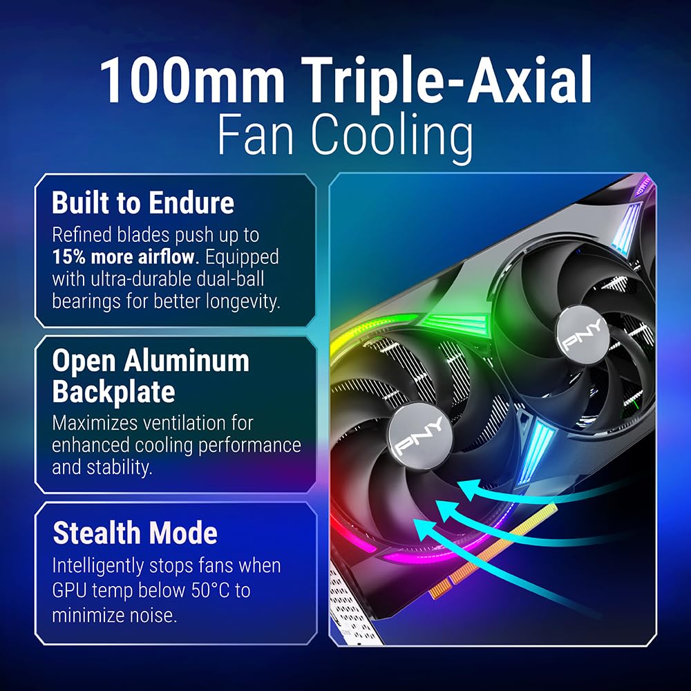 PNY NVIDIA GeForce RTX™ 5080 OC Triple Fan, Graphics Card (16GB GDDR7, 256-bit, Boost Speed: 2730 MHz, PCIe® 5.0, HDMI®/DP 2.1, 2.99-Slot, NVIDIA Blackwell Architecture, DLSS 4)