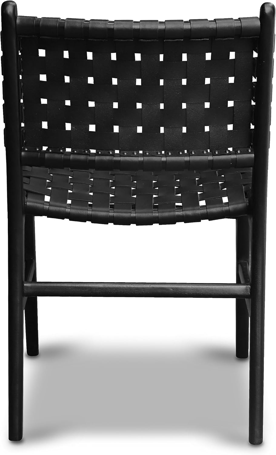 POLY & BARK Banda Teak & Leather Dining Chair in Havana Black