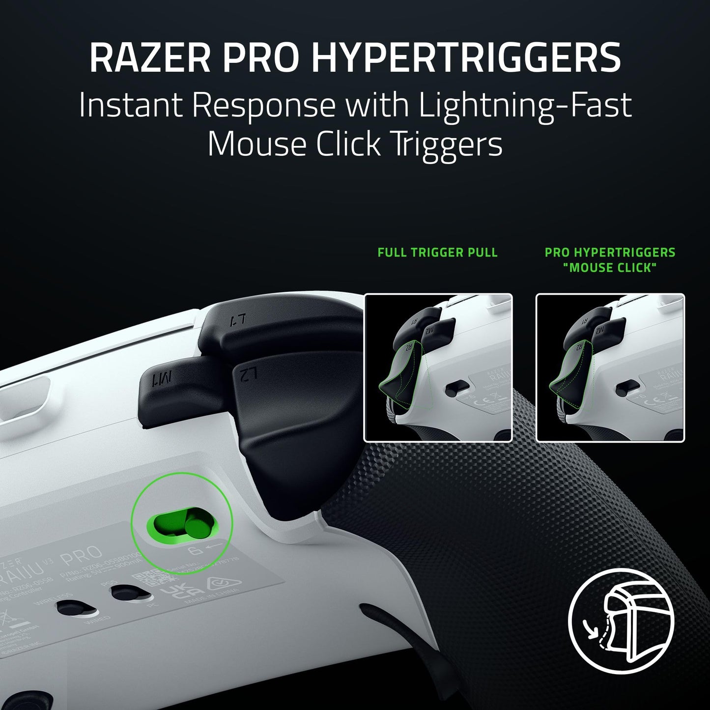 Razer Raiju V3 Pro Wireless Esports Controller – Officially Licensed for PlayStation, Lag-free Esports Grade Performance, 6 Remappable Buttons, TMR Thumbsticks, Fast Triggers, for PS5 & PC – Black