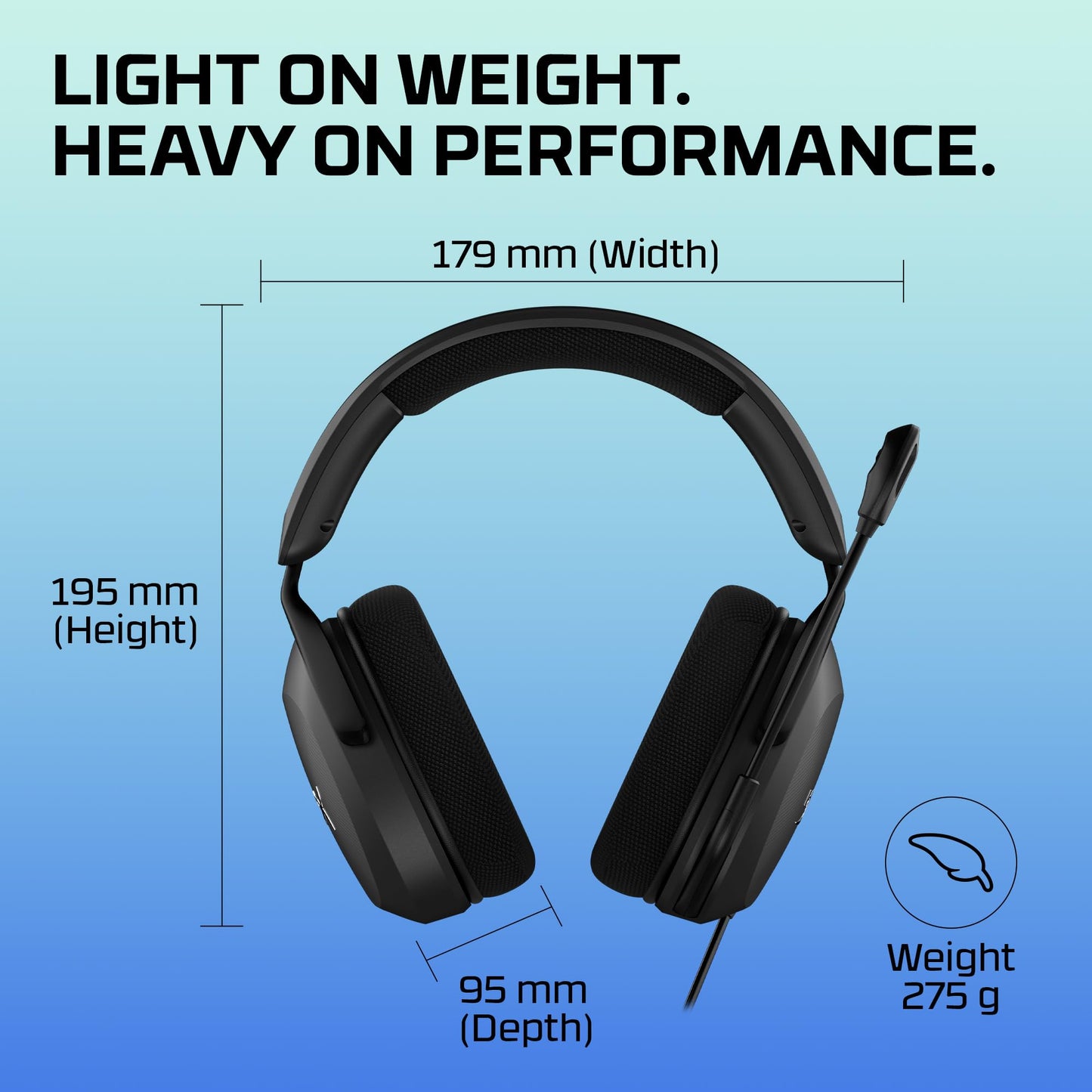 HyperX Cloud Stinger 2 – Gaming Headset, DTS Headphone:X Spatial Audio, Lightweight Over-Ear Headset with mic, Swivel-to-Mute Function, 50mm Drivers, PC Compatible, Black