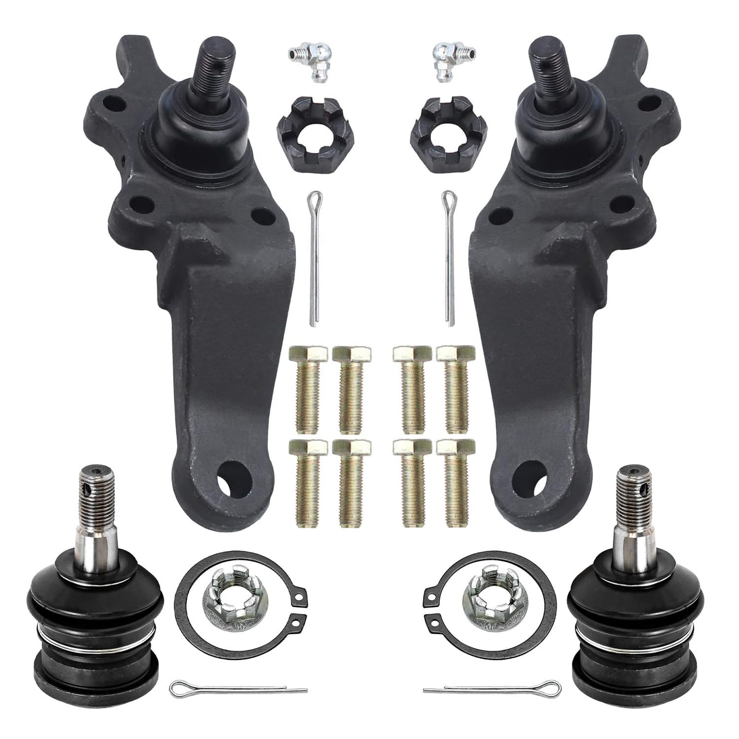 Detroit Axle - 4WD Front 4pc Ball Joints for Ford F-250 F-350 F-450 F-550 Excursion, 4 Upper & Lower Ball Joints Replacement