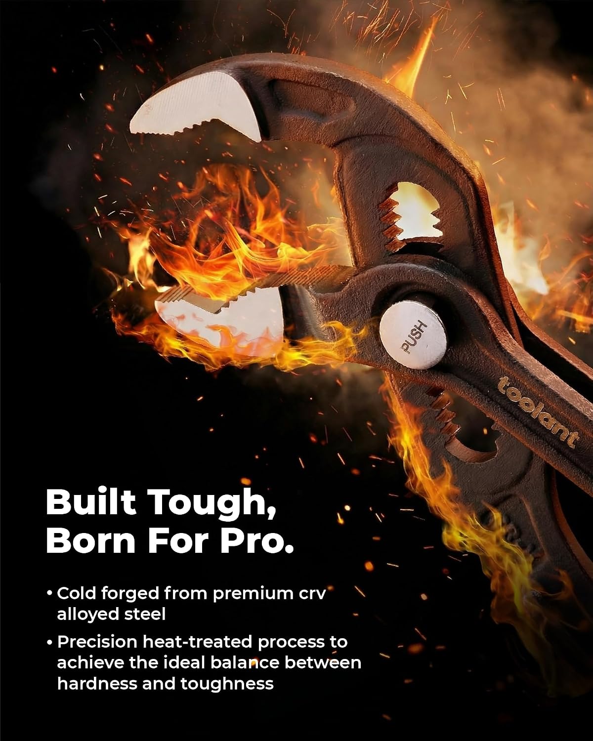 toolant Water Pump Pliers, 7 inch Groove Joint Pliers, Quick Release Tongue and Groove Pliers with 18-Position Adjustment, V-Jaw Design with Comfort Grips