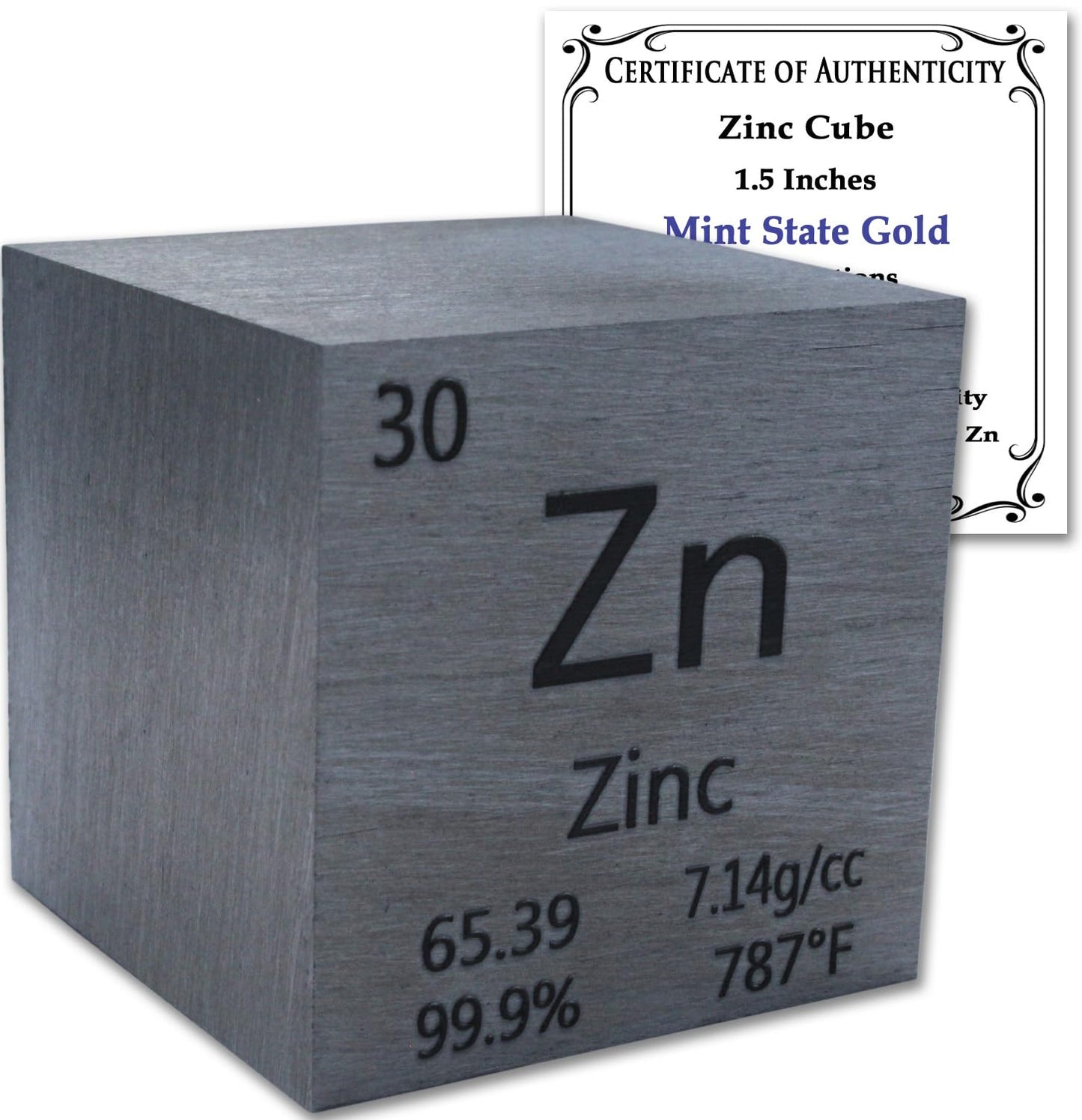 99.95% Pure 1" Inch Copper Cube - Element Design with Certificate of Authenticity