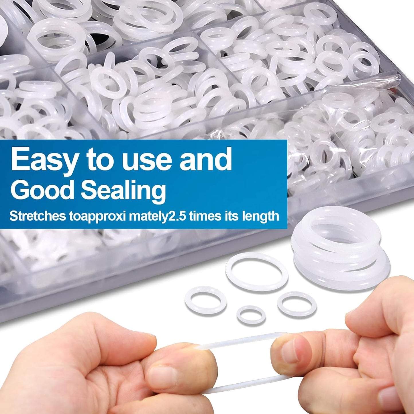 ZDBB 70 Pcs Plumbing Silicone Gasket and 1228 PCS Clear Food Grade Silicone O-Ring Kit for Assorted Shower Head Garden Hose High Temperature Hot Plumbing Pipes Fittings Seal Repair