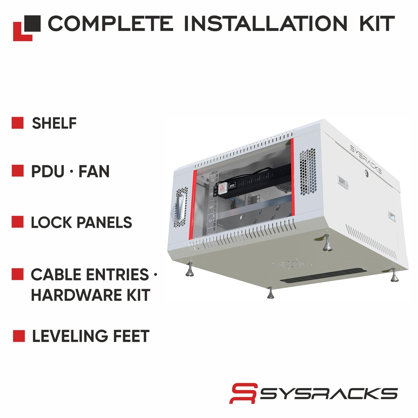 18U Wall Mount Server Rack Cabinet 24” Deep, 19” Network & AV Enclosure for Home Lab with Fan, PDU, 2 Shelves, Locking Glass Door