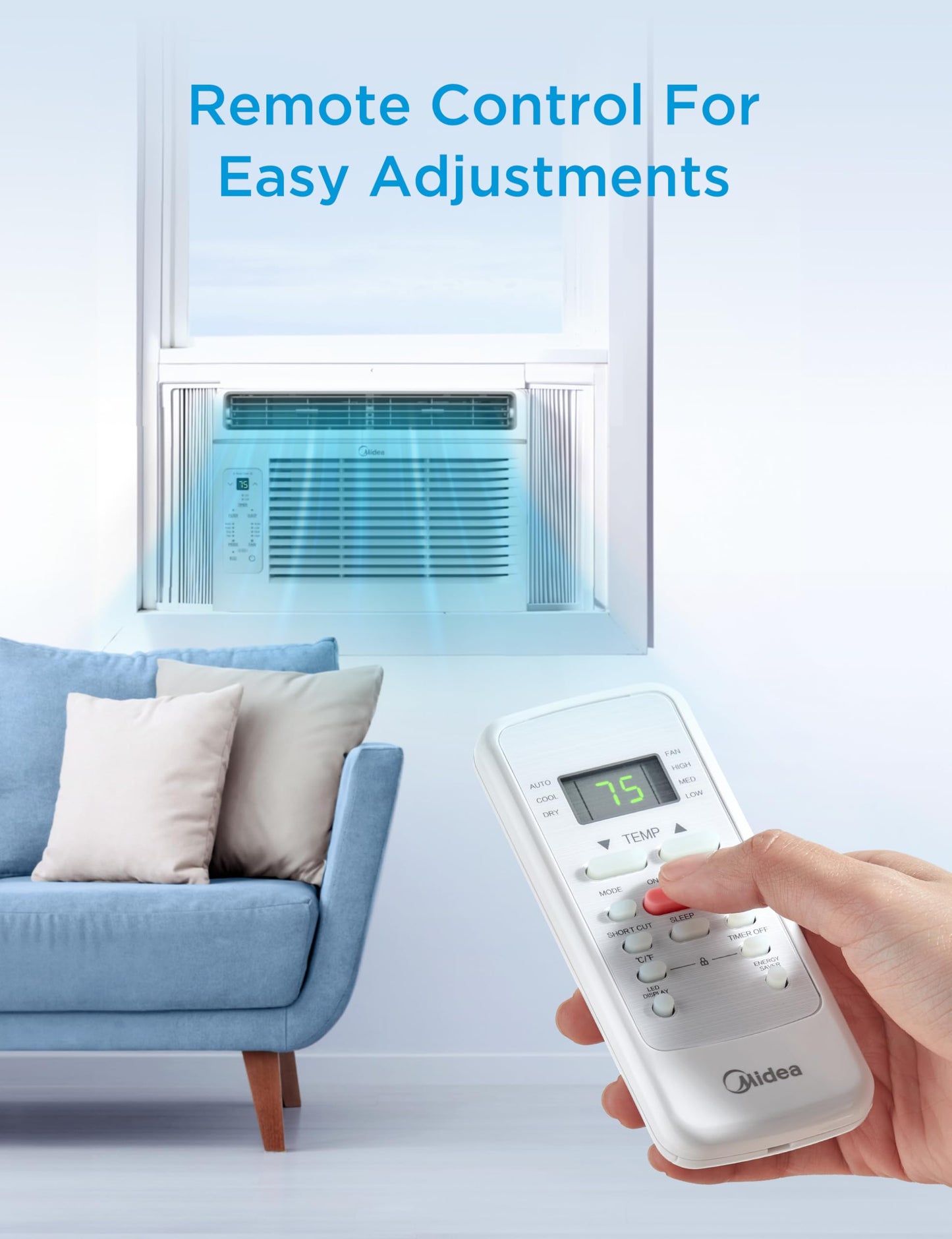 Midea 5,000 BTU EasyCool Small Window Air Conditioner - Cool up to 150 Sq. Ft. with Easy-to-Use Mechanical Controls and Reusable Filter, Perfect for Small Bedroom, Living Room, Home Office