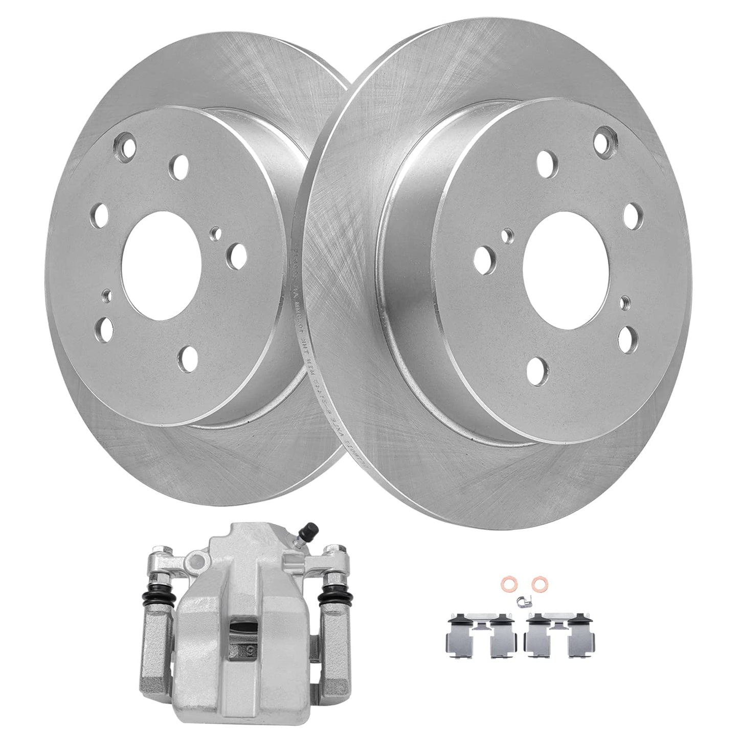 Detroit Axle - Front Brake Kit for 2003-2010 Honda Accord Disc Brake Rotors Ceramic Brakes Pads w/Hardware 2004 2005 2006 2007 2008 2009 Replacement [11.10 inch Rotors]