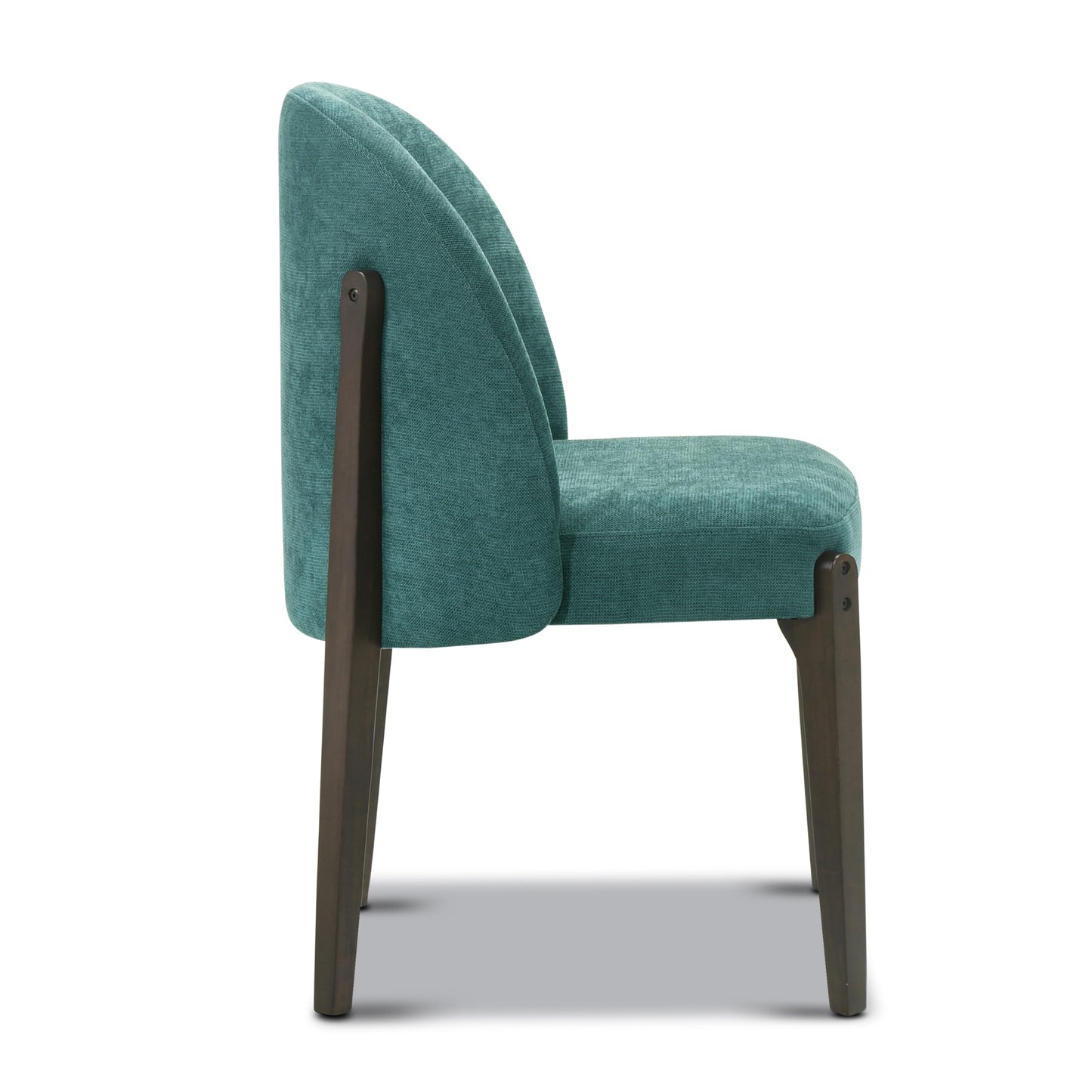 Poly & BARK Bolus Dining Chair – Ganache Brown Upholstered Accent Chair with Wood Legs – Refined Silhouette for Dining Room, Kitchen or Breakfast Nook – Arrives Fully Assembled