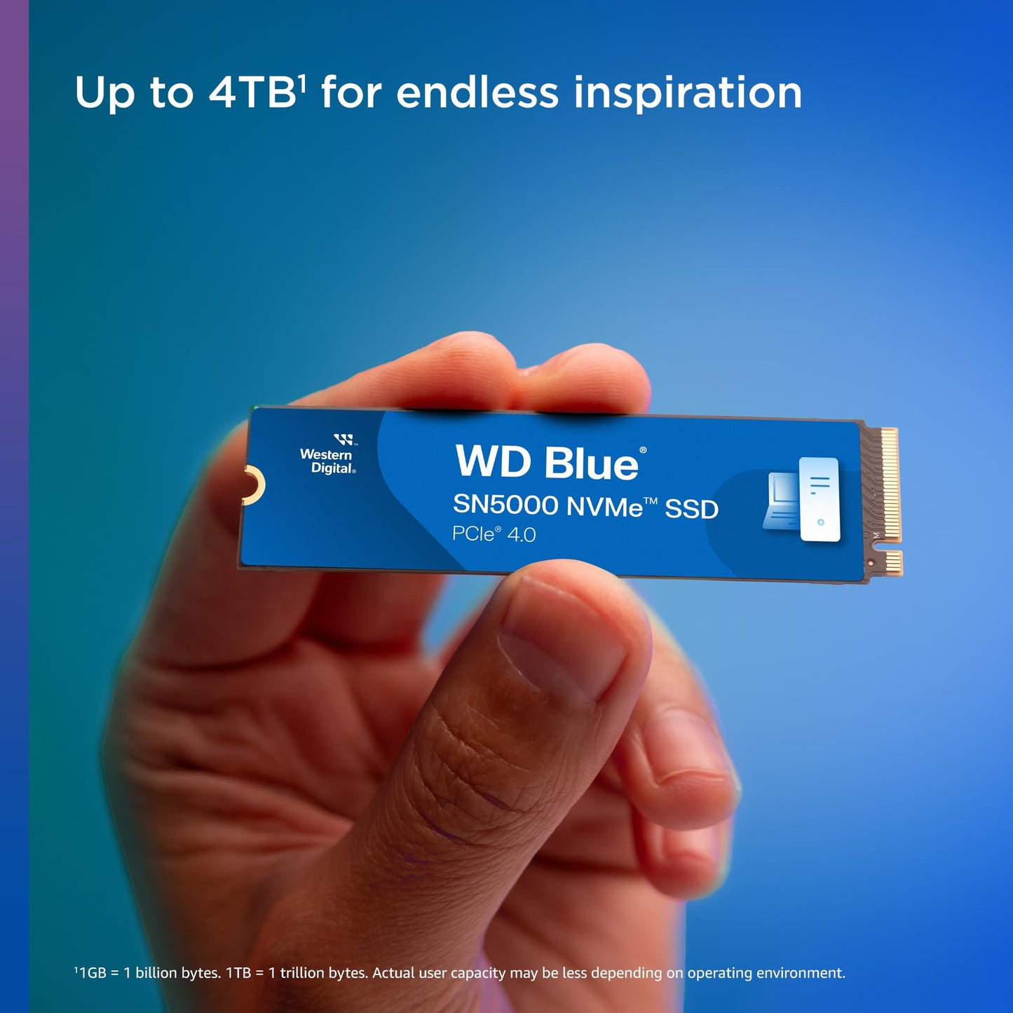 Western Digital 2TB WD Blue SN5000 NVMe Internal Solid State Drive SSD - PCIe Gen 4.0, M.2 2280, Up to 5,150 MB/s - WDS200T4B0E [New Generation]