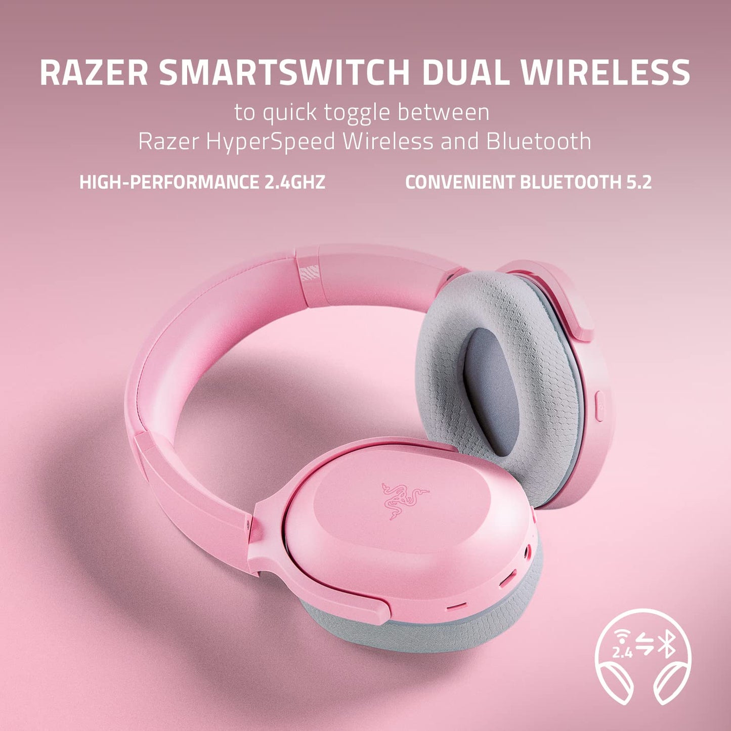 Razer Barracuda X Wireless Gaming & Mobile Headset (PC, PlayStation, Switch 2, Android, iOS): 2.4GHz Wireless + Bluetooth - Lightweight - 40mm Drivers - Detachable Mic - 50 Hr Battery - Black