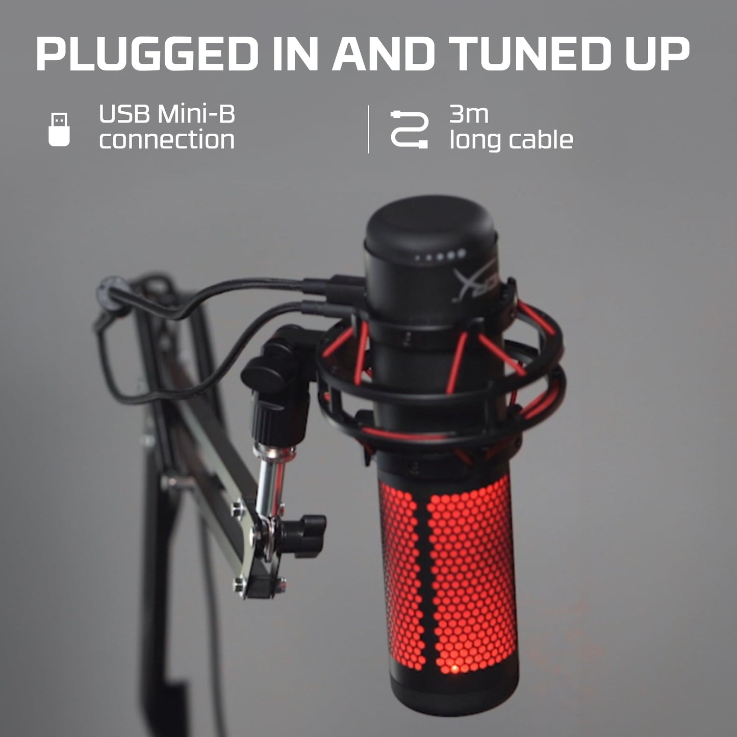 HyperX QuadCast 2 – USB Microphone for Gaming, Streaming and Podcasting, with On-Board Controls, LED Lighting, Removable Shock Mount, PC, Mac, PS5, PS4, USB-C - Black