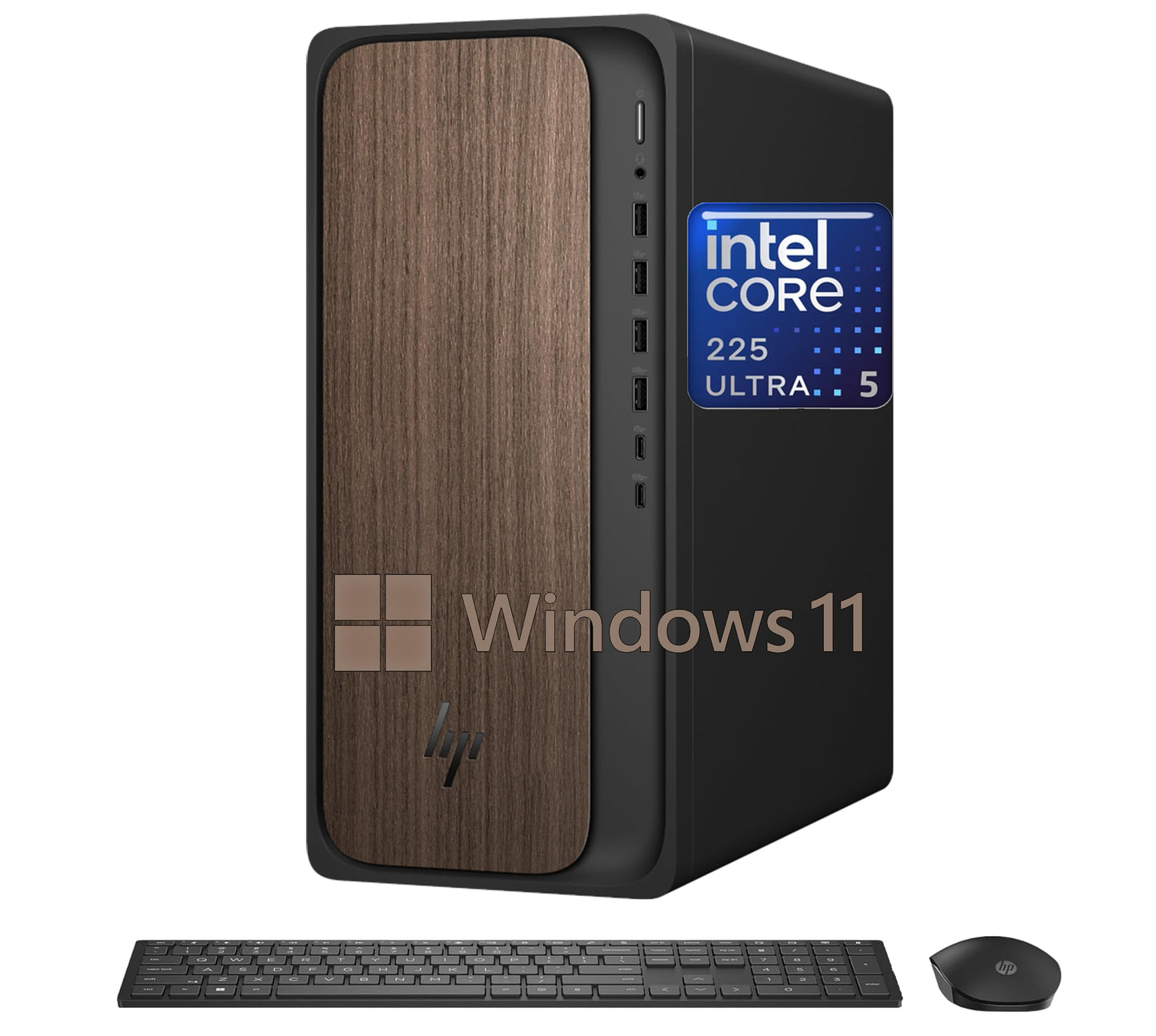 HP 2025 OmniDesk M03 Premium Business Next Gen AI Desktop Computer Intel Core Ultra 5 225(Up to 4.9GHz), 16GB DDR5 RAM, 256GB PCIe SSD,+ 1TB HDD Wi-Fi 6, HDMI, DP, 2-Monitor Support 4K, Windows 11