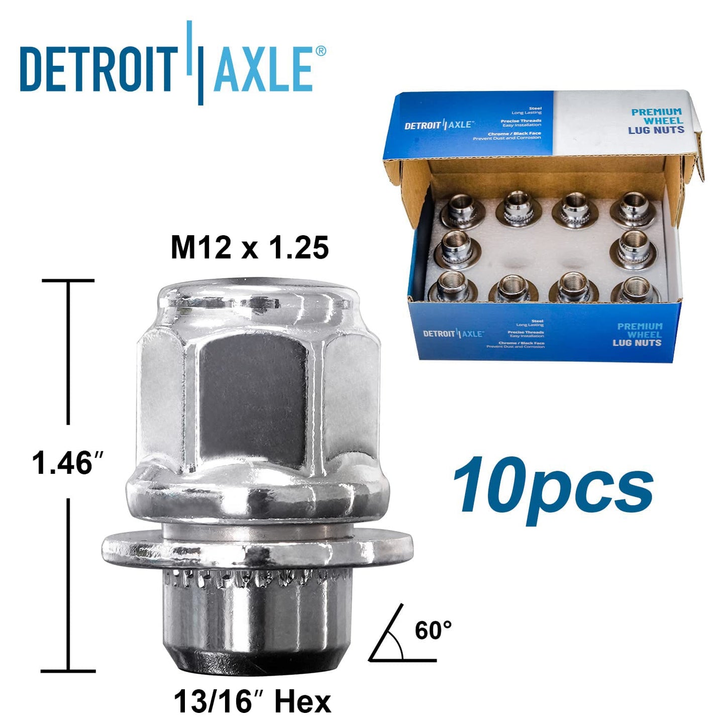 Detroit Axle - Brake Kit for 2012-2020 Ford F-150 Drilled & Slotted Brake Rotors and Ceramic Brakes Pads 2013 2014 2015 2016 2017 2018 2019 Front and Rear Replacement