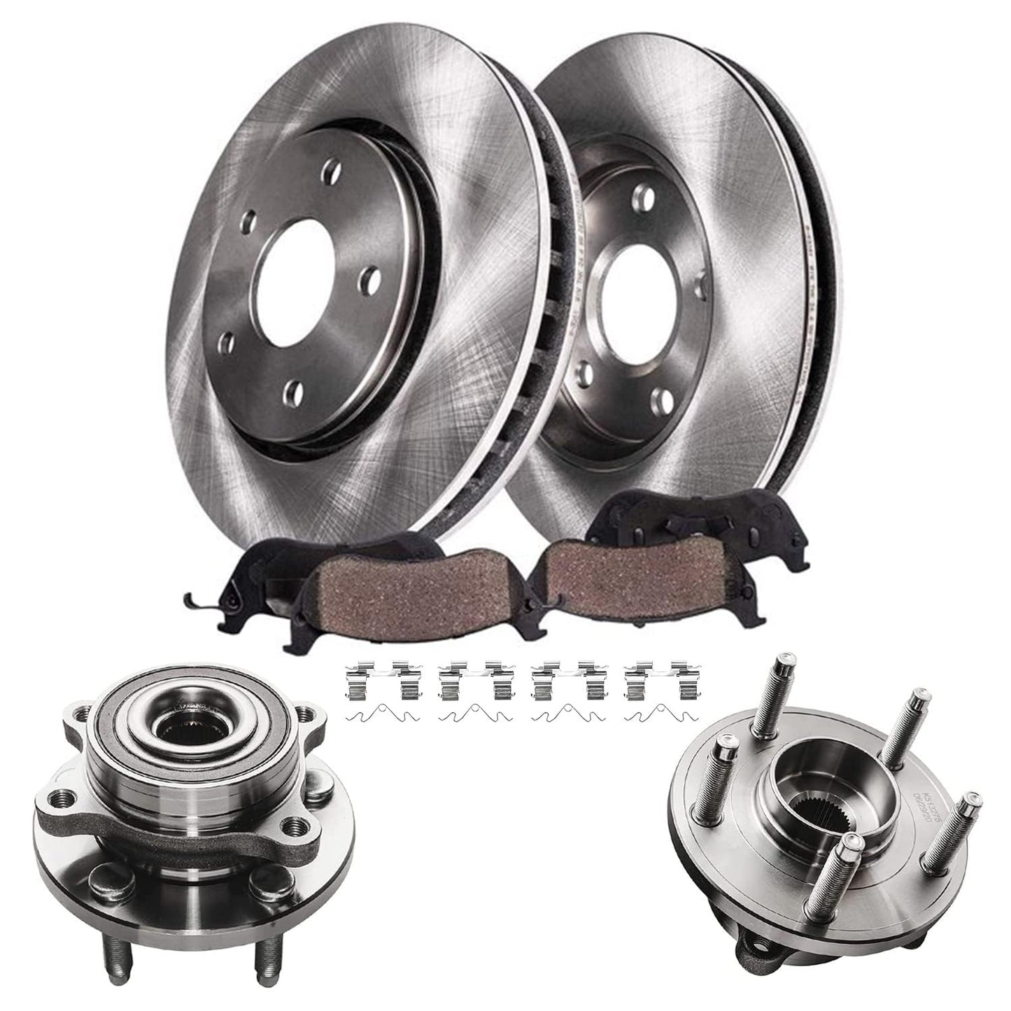 Detroit Axle - Kit de freno trasero para Dodge Grand Caravan Journey Chrysler Town & Country Frenos de repuesto Rotores y pastillas de freno de cerámica: Rotor de 12.91 pulgadas