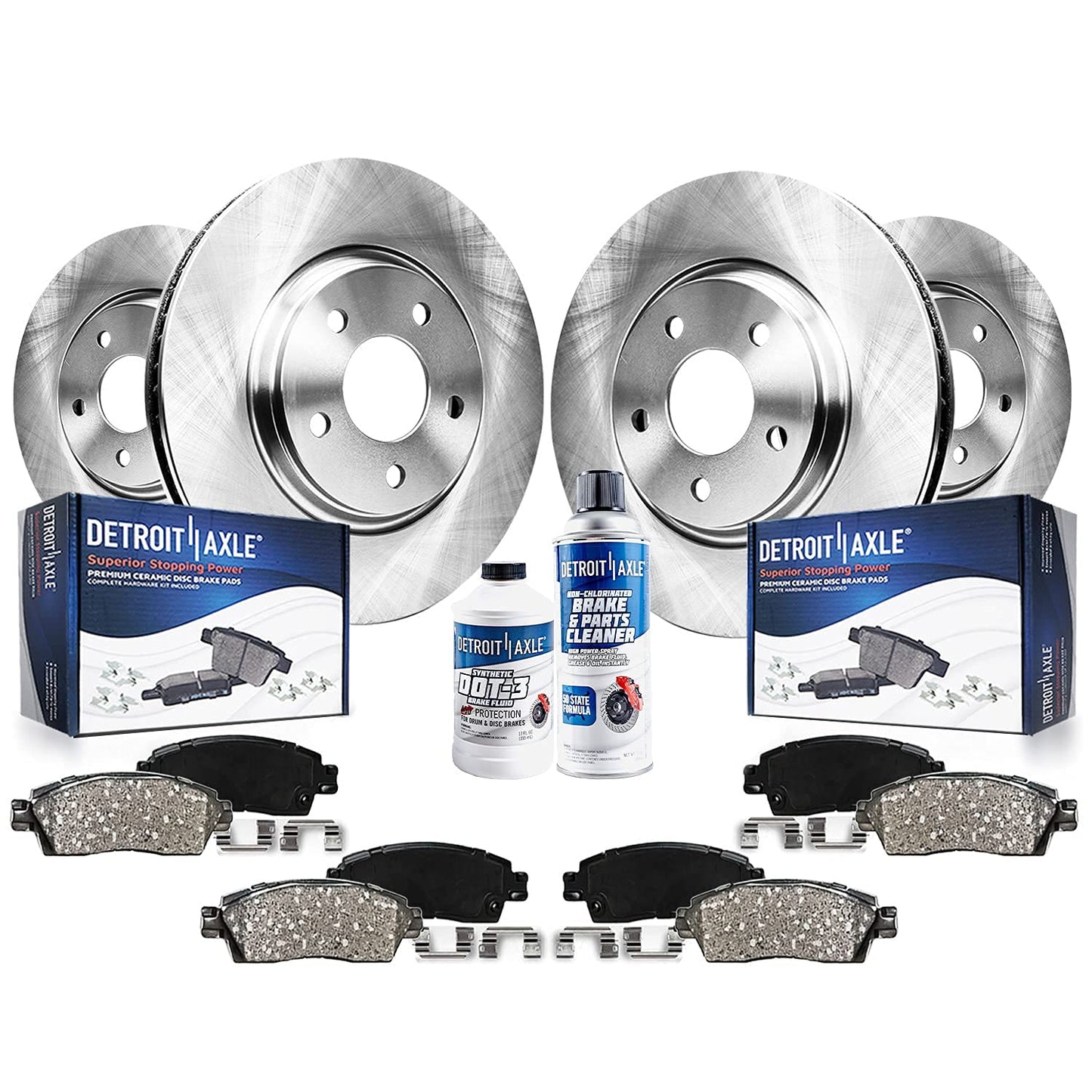 Detroit Axle - 6 Lugs Brake Kit for 12-20 Ford F-150 [with Manual Parking Brake] Ceramic Brakes Pads 2012 2013 2014 2015 2016 2017 2018 2019 2020: 13.78'' inch Front and 13.70'' inch Rear Brake Rotors