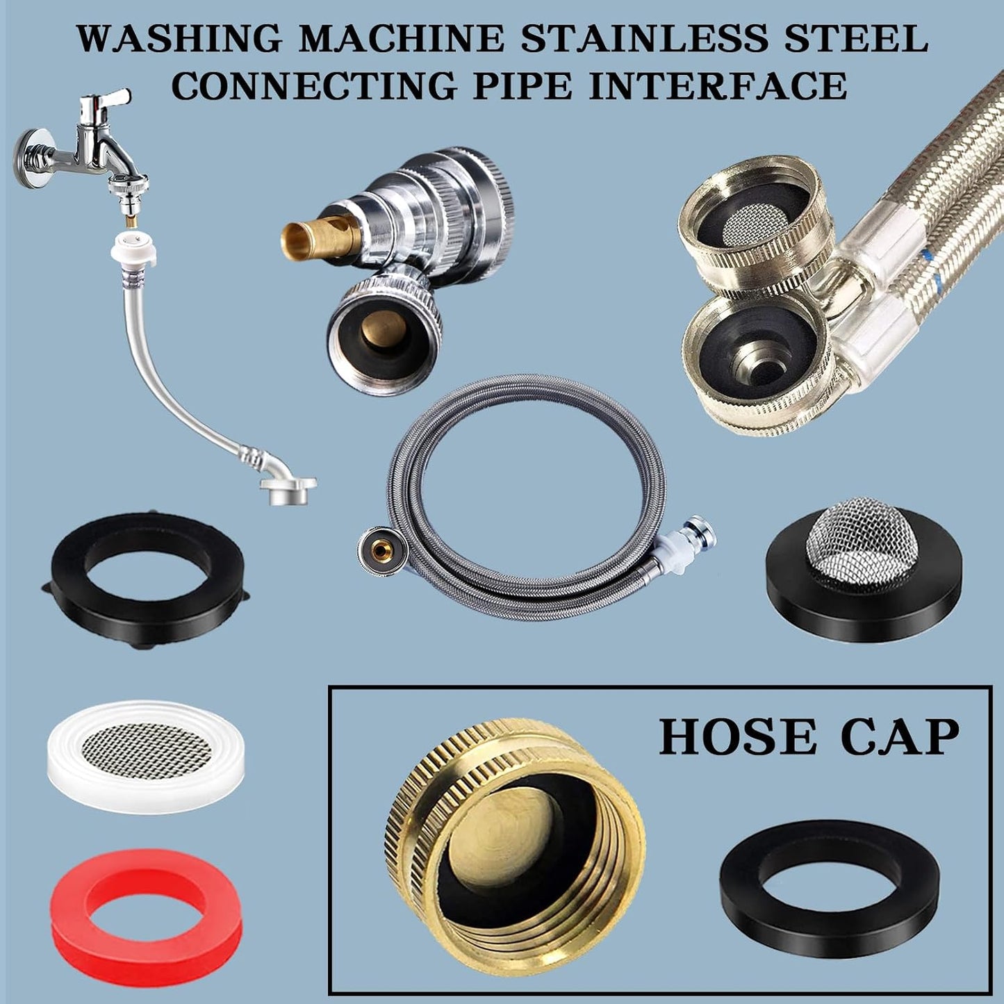ZDBB 1590 PCS 19 Size Water Hose Rubber Washers and 32 Size O Ring Assortment Kit for Faucet Plumbing Pipe Repair