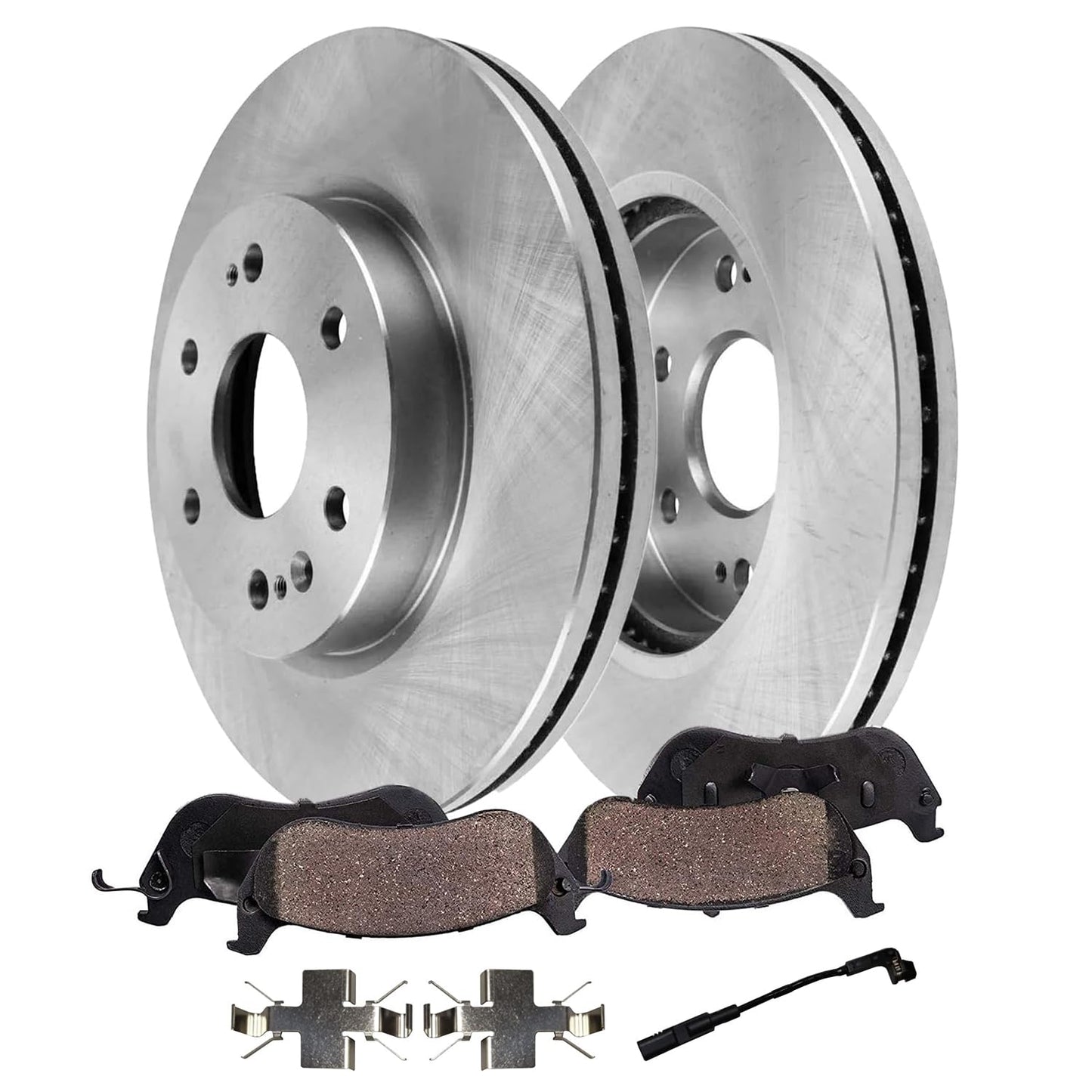 Detroit Axle - Kit de freno delantero para Chrysler 200 Sebring Dodge Avenger Caliber Jeep Compass Patriot Rotores de freno de cerámica Reemplazo de pastillas de freno : rotores delanteros de 11.57