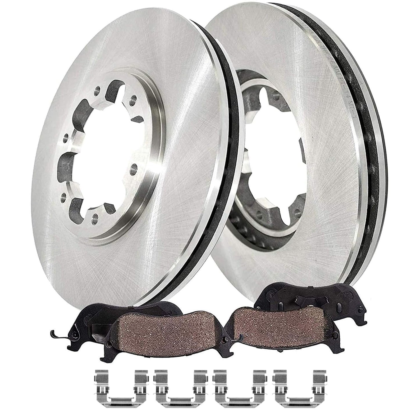Detroit Axle - Front Brake Kit for 07-17 Toyota Lexus Camry ES350, 08-18 Avalon ES300h, 2008 2009 2010 2011 2012 2013 2014 2015 2016 2017 2018 Replacement Brakes Rotors Ceramic Brake Pads
