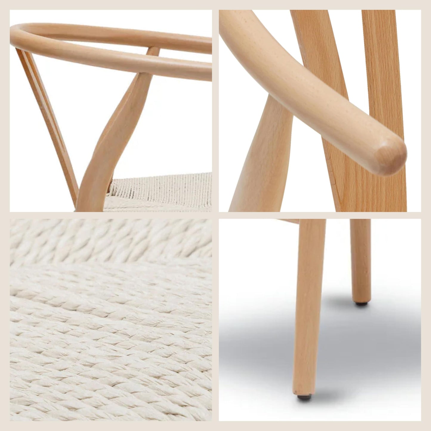 POLY & BARK Weave Dining Chair – Mid-Century Modern Wishbone Dining Chair with Arms, Solid Wood Frame, Indoor Use – Black – Single - Ideal for Dining Room, Kitchen or Stylish Accent Setting