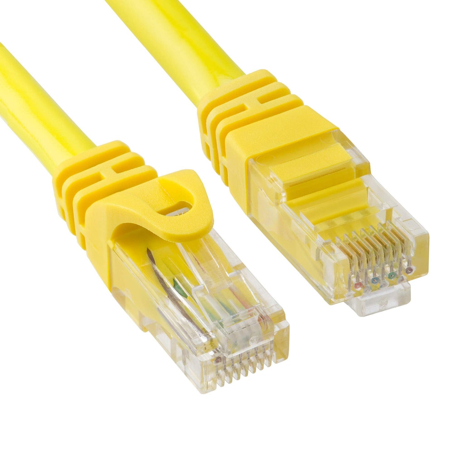 Cmple - RJ45 Cat-6 Ethernet Patch Internet Cable, High Speed Cat6 Network Cable 10 Gigabit, Cat 6 Ethernet LAN Cord with Gold Plated RJ45 Connectors - 5 Feet Yellow
