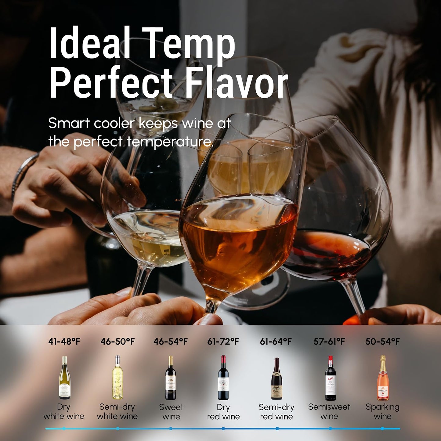 Yeego 34 Bottle Wine Fridge, Freestanding Compressor Wine Cooler Refrigerator, Wine Cellar with 38-65℉ Digital Temperature Control & Double-layer Glass Door for Red and White, Champagne, Black