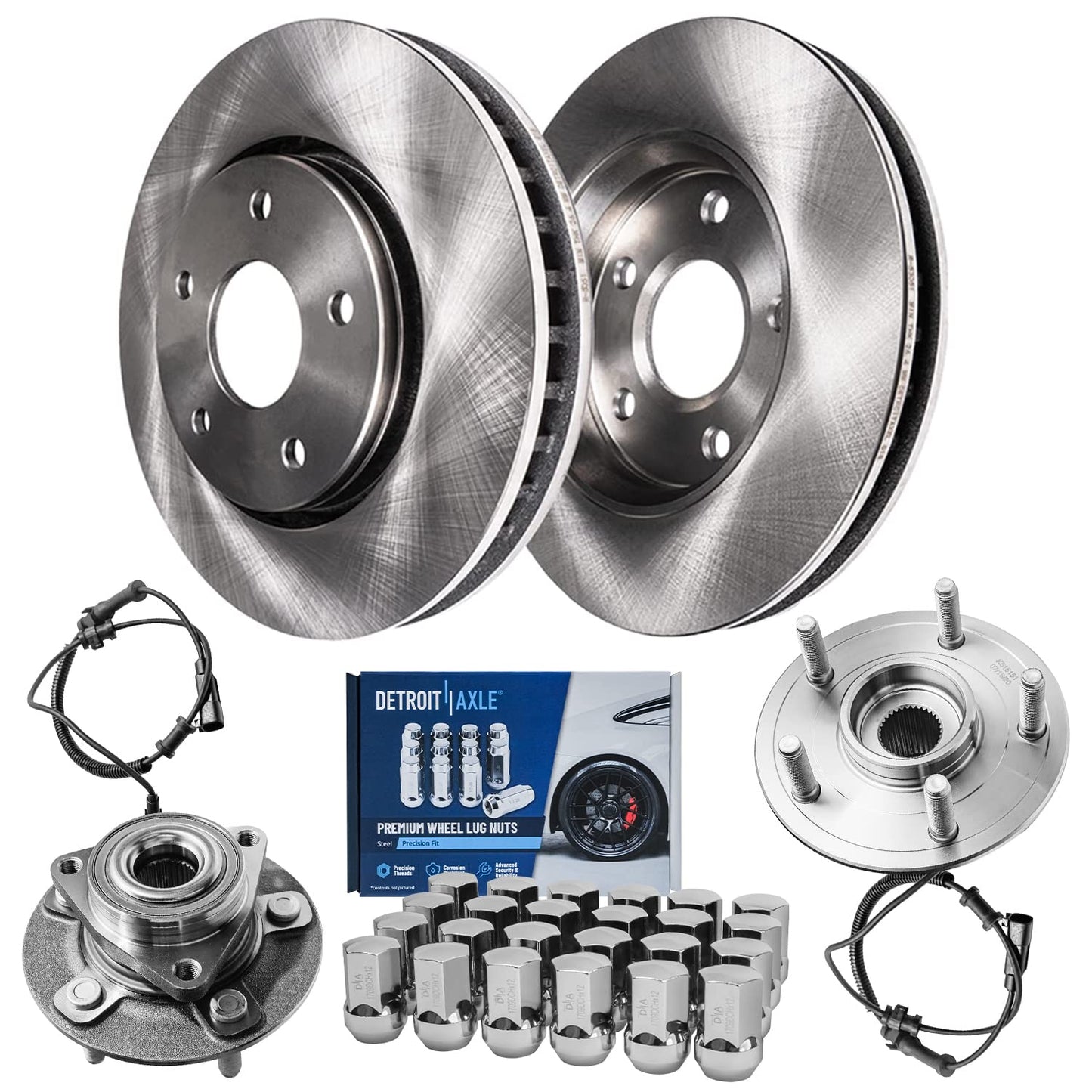 Detroit Axle - Brake Kit for 2013-2016 Kia Optima 2011-2015 Hyundai Sonata, Disc Brake Rotors Ceramic Brakes Pads Front and Rear 2014 Replacement